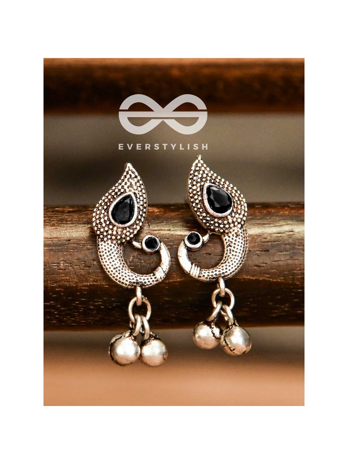 The Vintage Peacocks (Onyx Black) - The Melodious Ghungroo Collection