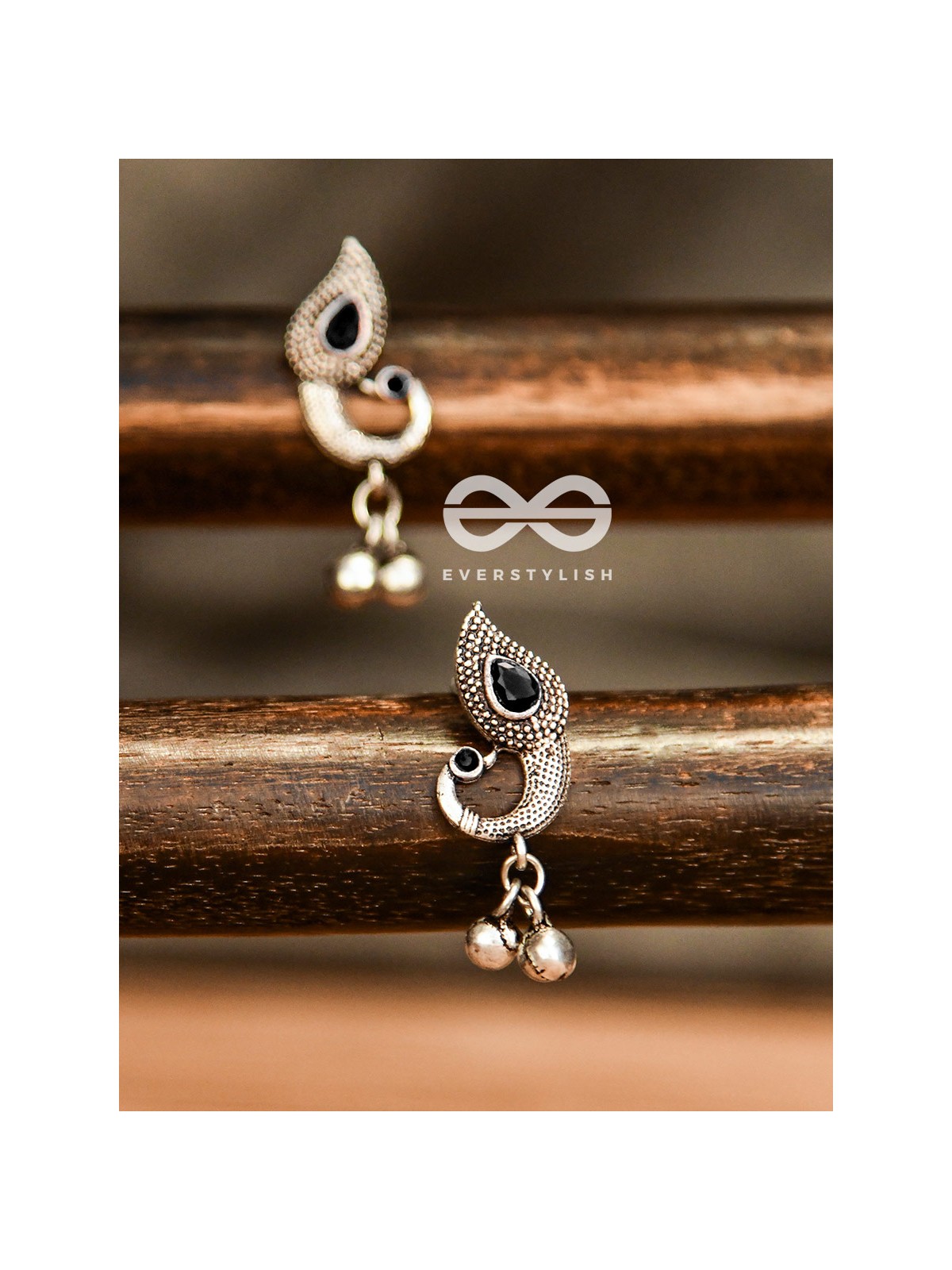 The Vintage Peacocks (Onyx Black) - The Melodious Ghungroo Collection