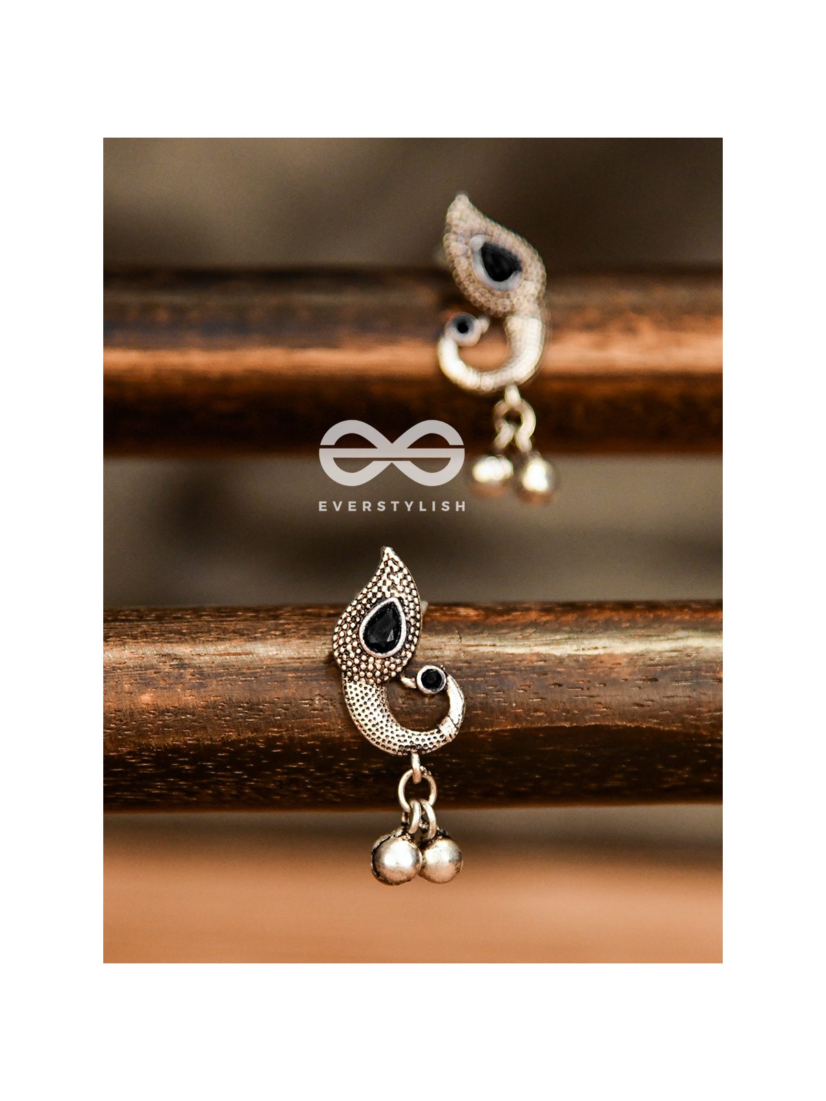 The Vintage Peacocks (Onyx Black) - The Melodious Ghungroo Collection