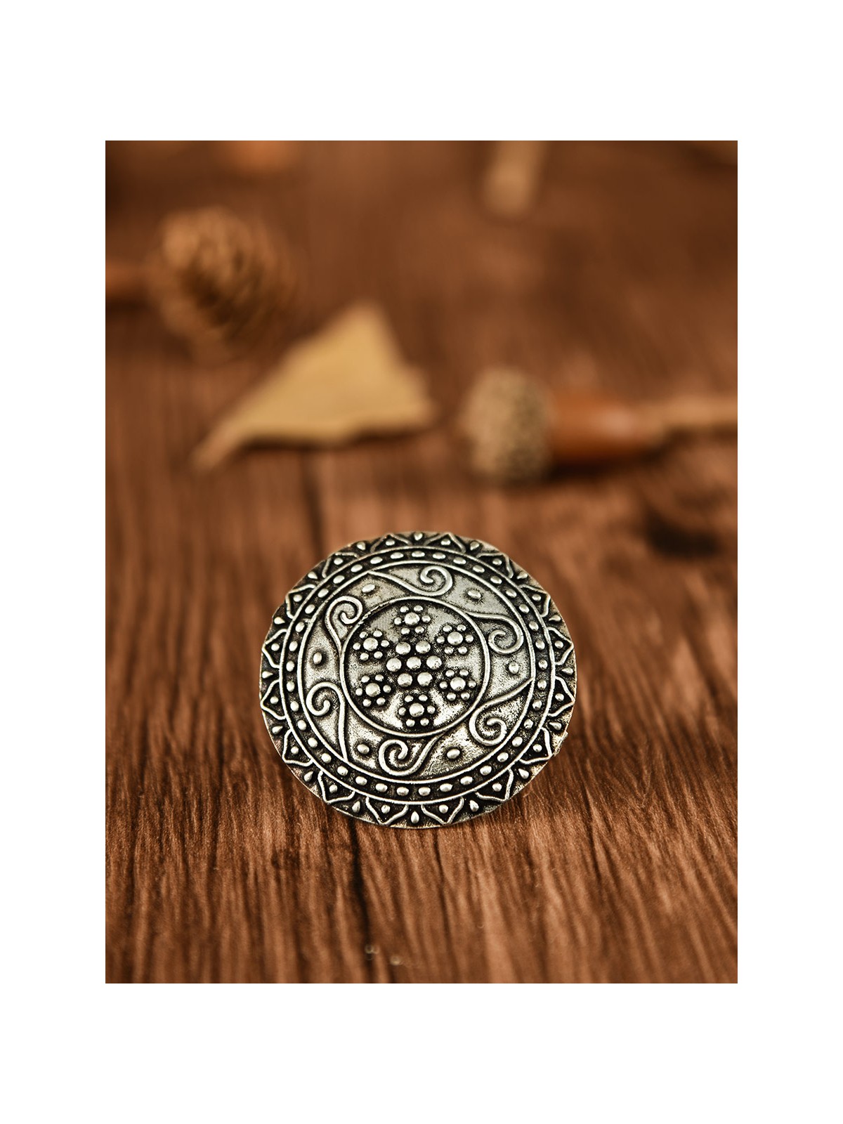The Curved Artwork - Oxidised Boho Ring