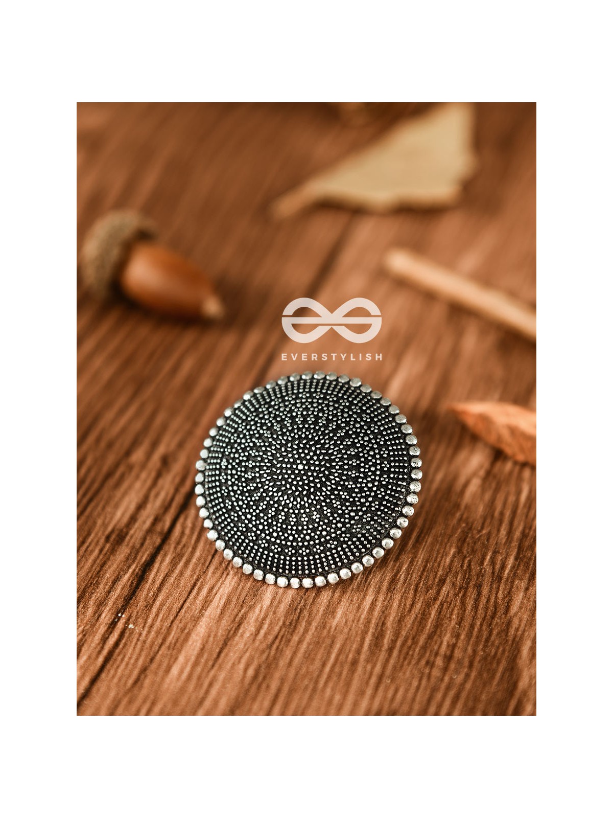 The Geometric Mesh - Oxidised Boho Ring