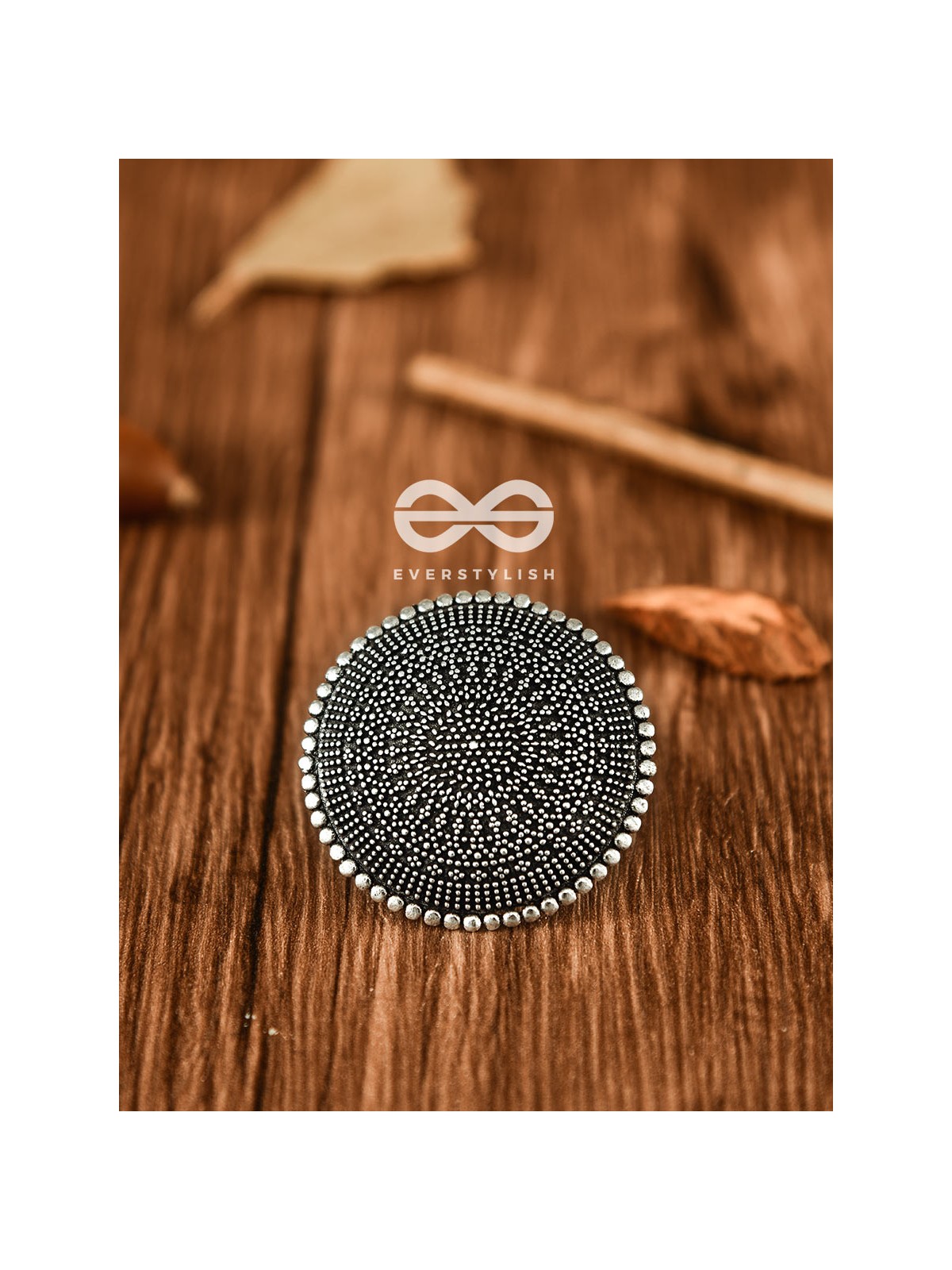 The Geometric Mesh - Oxidised Boho Ring