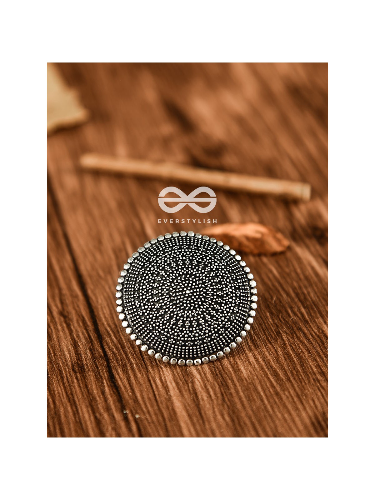 The Geometric Mesh - Oxidised Boho Ring