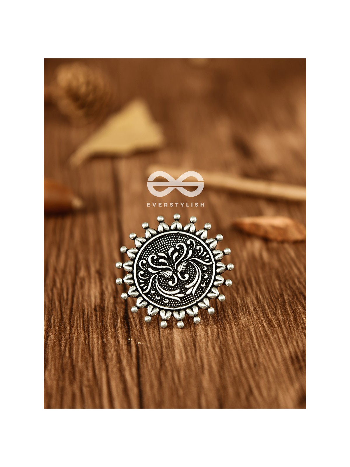 The Vintage Artistic Sun - Oxidised Boho Ring