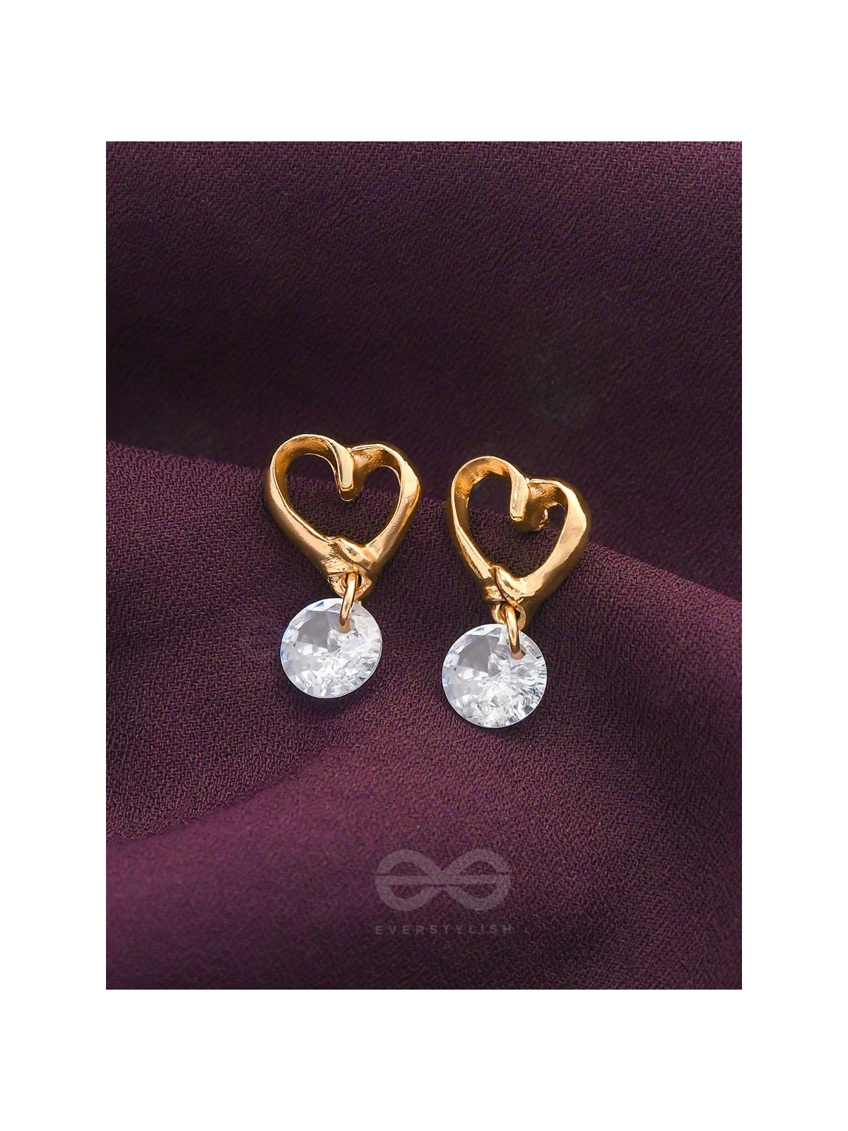 Entangled Heart Crystal Drop Earrings