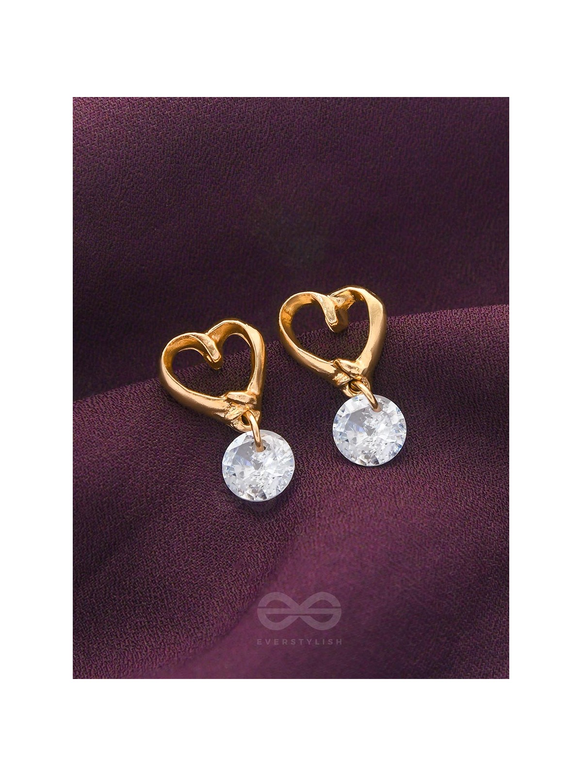 Entangled Heart Crystal Drop Earrings