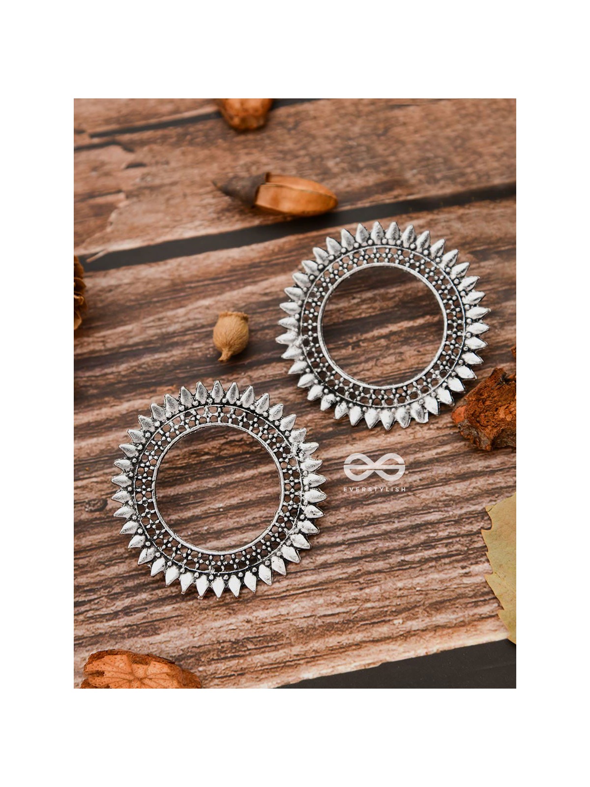 The Bohemian Sun - Oxidised Boho Earrings