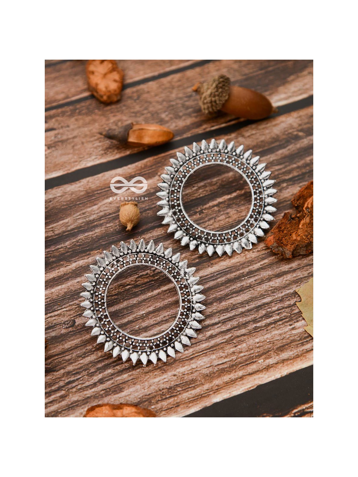 The Bohemian Sun - Oxidised Boho Earrings
