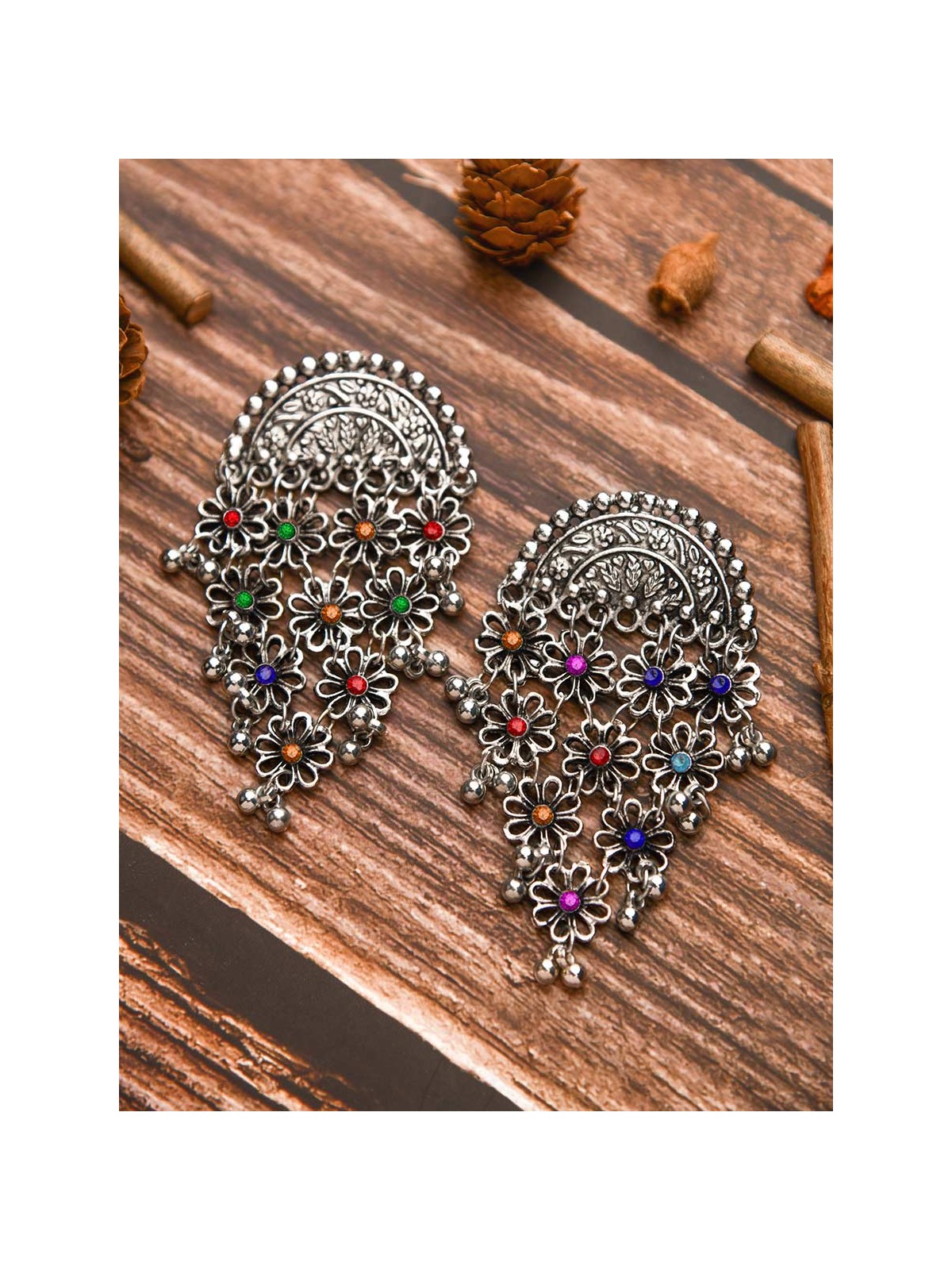 The Ethnic Ecstasy - Oxidised Boho Earrings