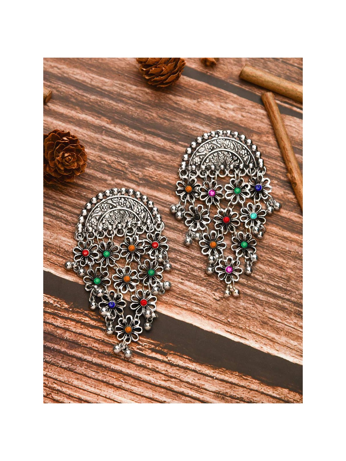 The Ethnic Ecstasy - Oxidised Boho Earrings