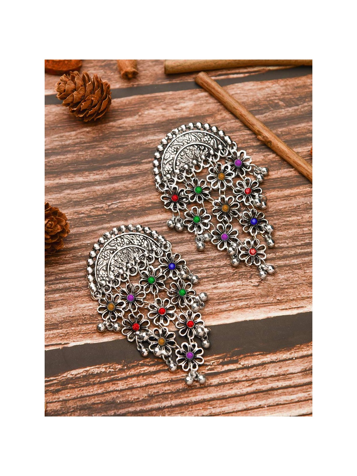 The Ethnic Ecstasy - Oxidised Boho Earrings
