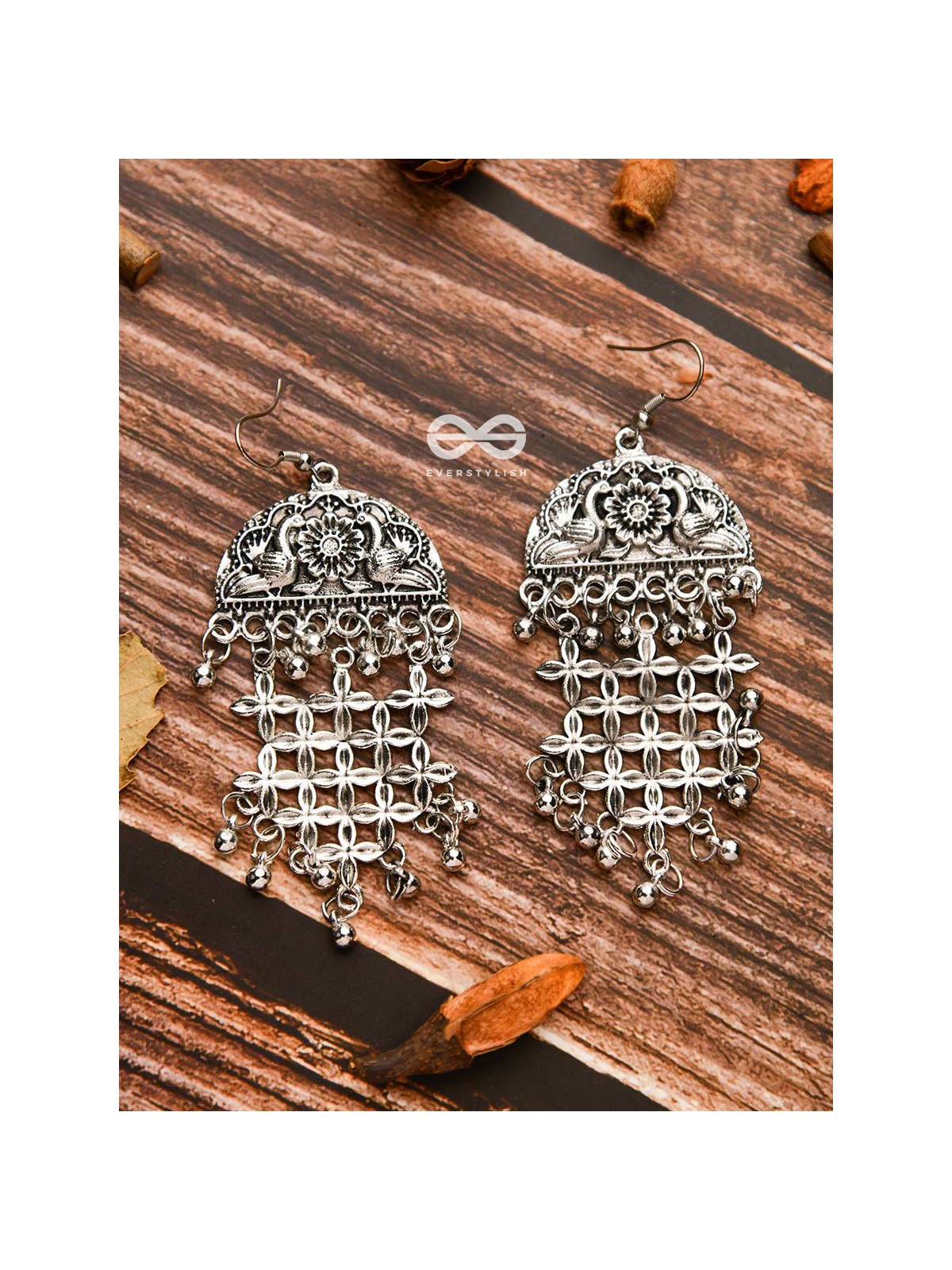 The Artistic Intricacy - Oxidised Boho Earrings