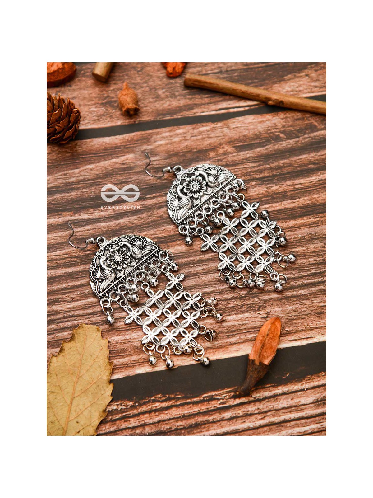 The Artistic Intricacy - Oxidised Boho Earrings