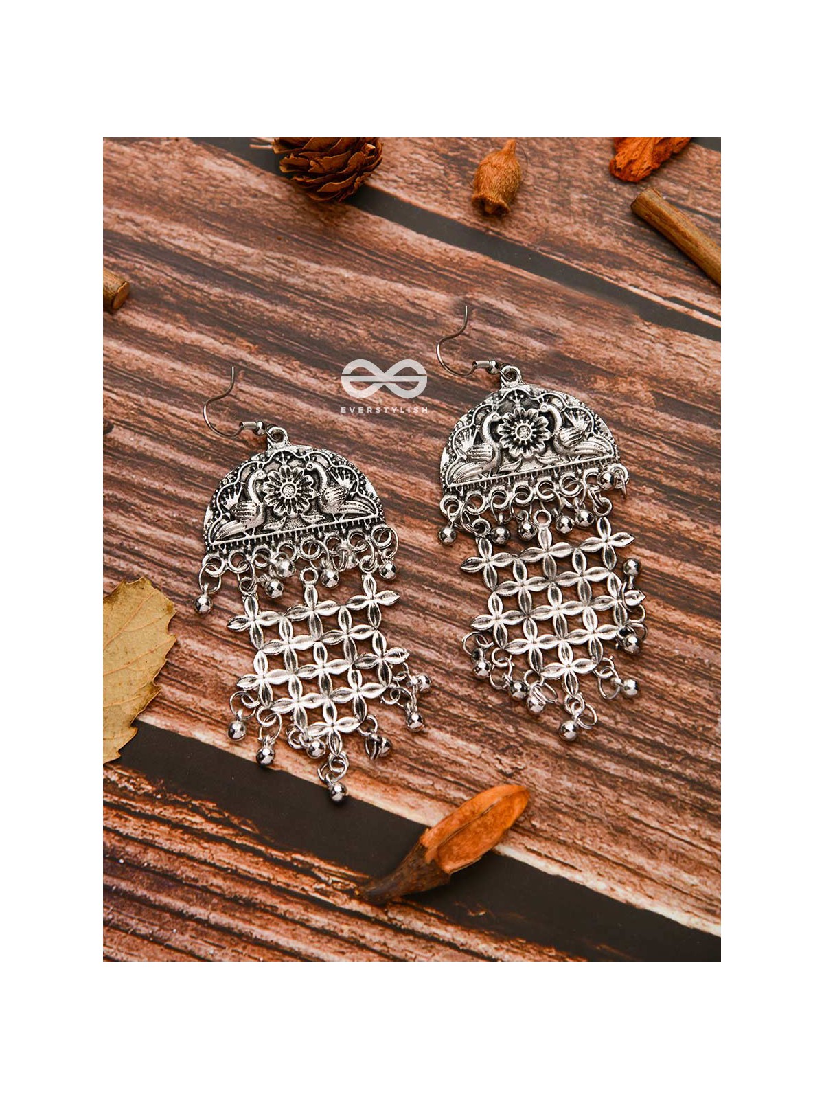 The Artistic Intricacy - Oxidised Boho Earrings