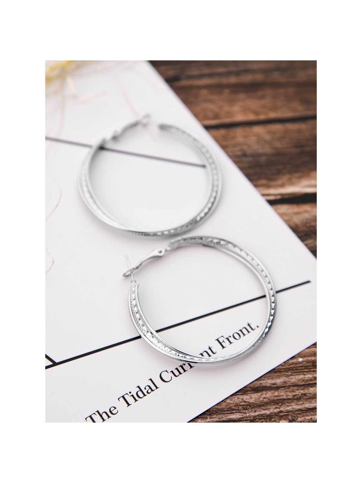 The Elegant Shimmer Triple Layered Hoops - Silver
