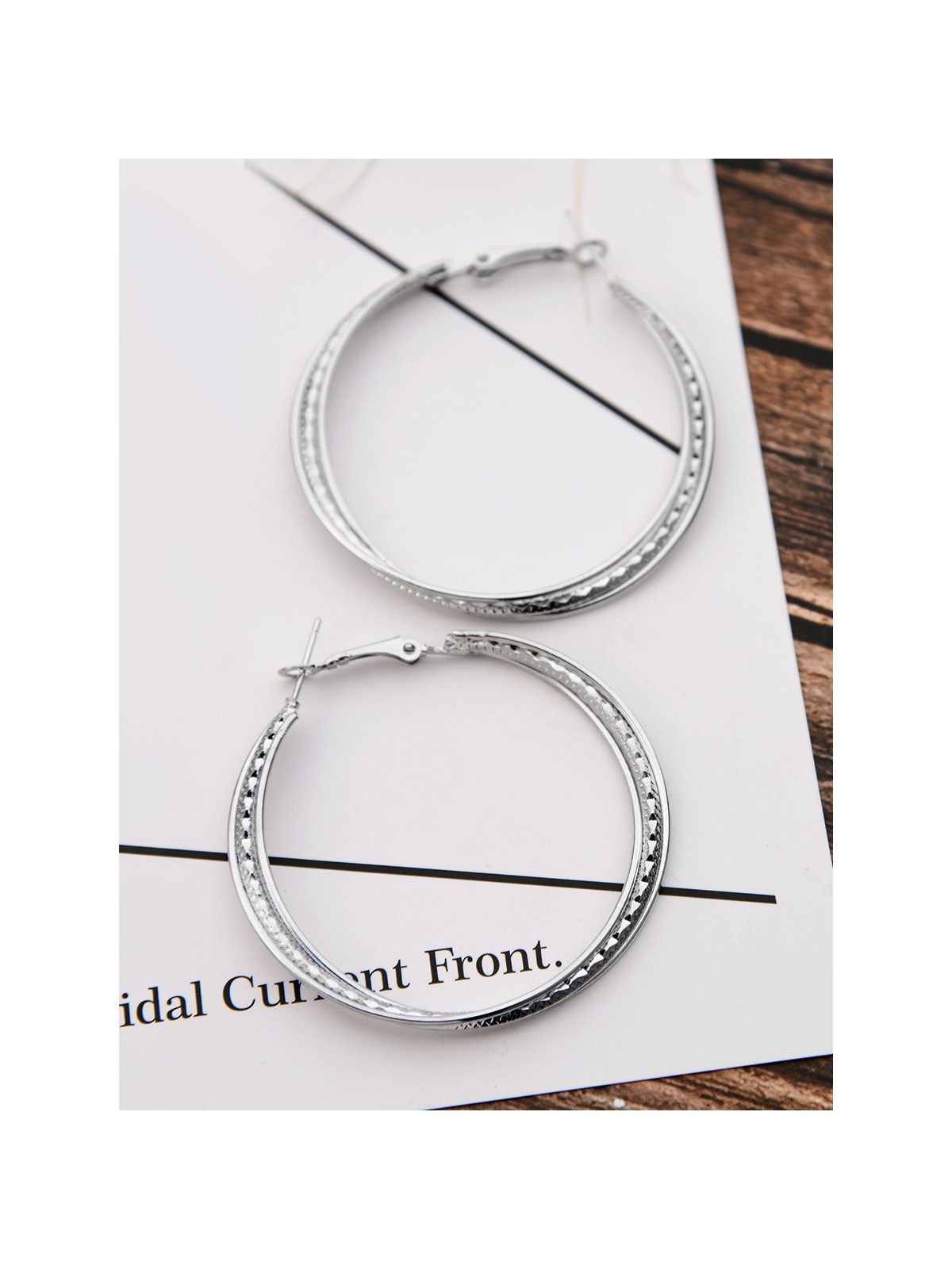 The Elegant Shimmer Triple Layered Hoops - Silver
