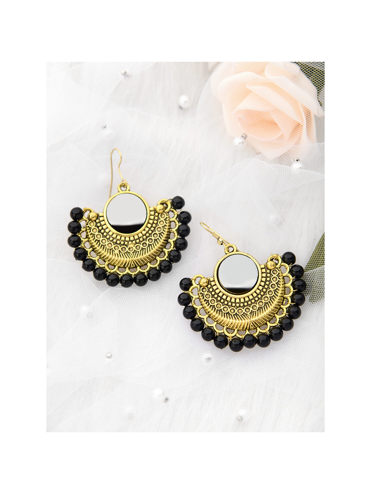 The Elegant Tribals - Golden Oxidised Earrings
