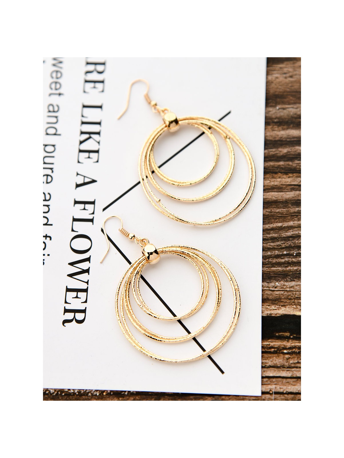 The Shimmery Circles - Golden Elegant Earrings