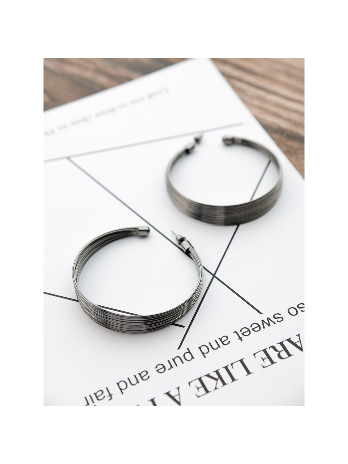 The Layered Oversized Hoops - Dark Grey