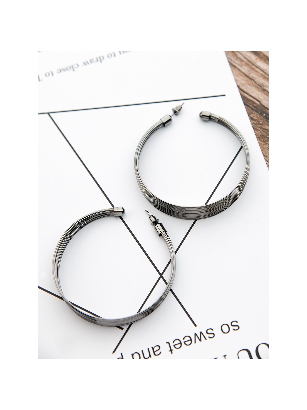 The Layered Oversized Hoops - Dark Grey