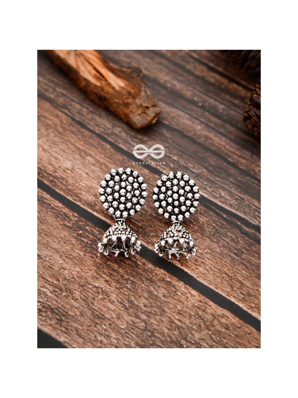 The Little Dotted Circled Jhumkis - Tiny Trinket Earrings