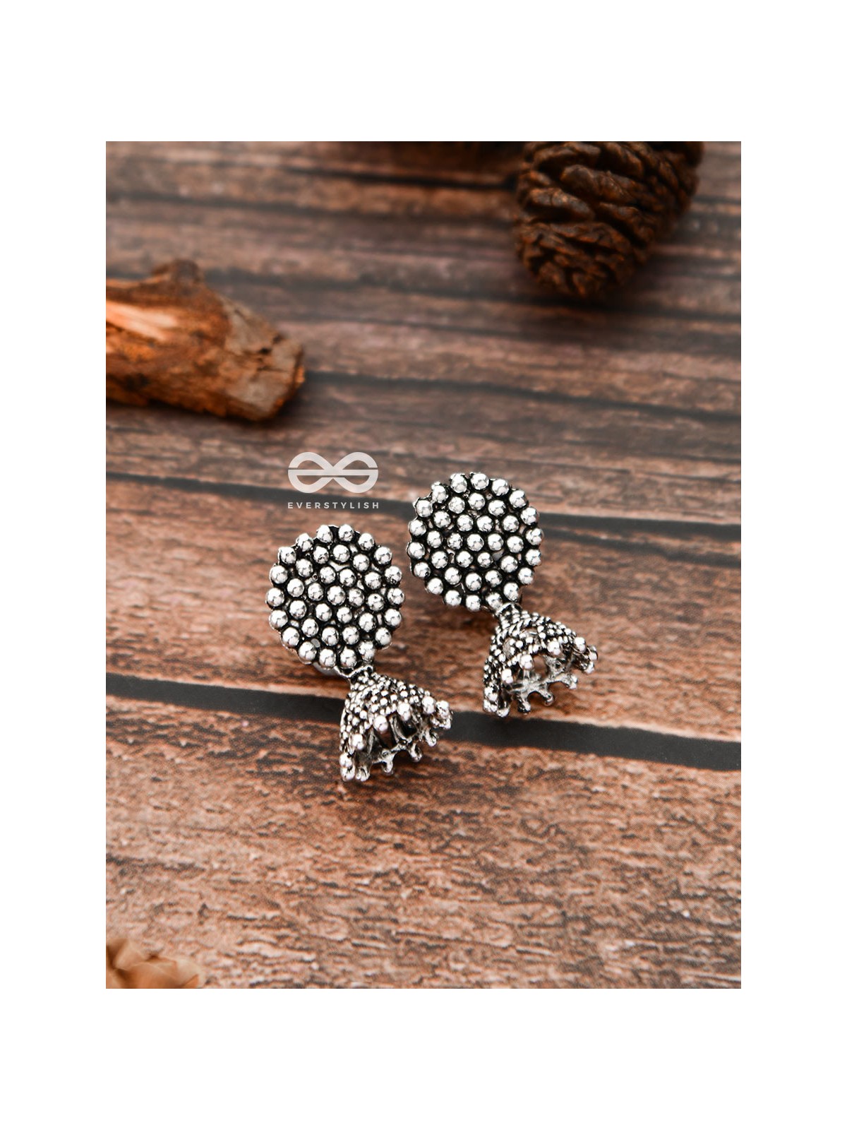 The Little Dotted Circled Jhumkis - Tiny Trinket Earrings