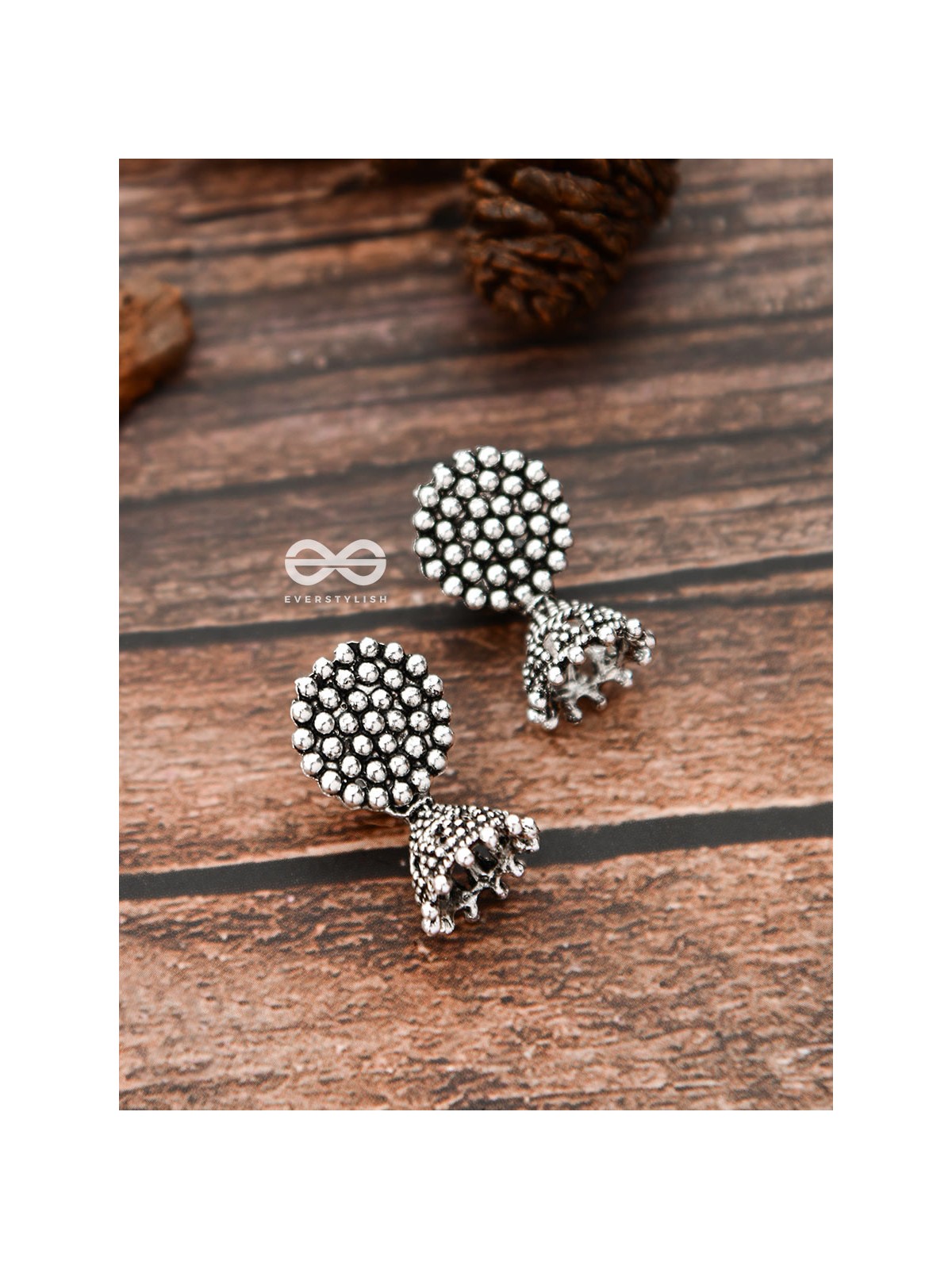 The Little Dotted Circled Jhumkis - Tiny Trinket Earrings