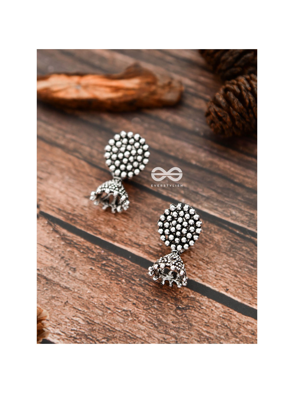 The Little Dotted Circled Jhumkis - Tiny Trinket Earrings
