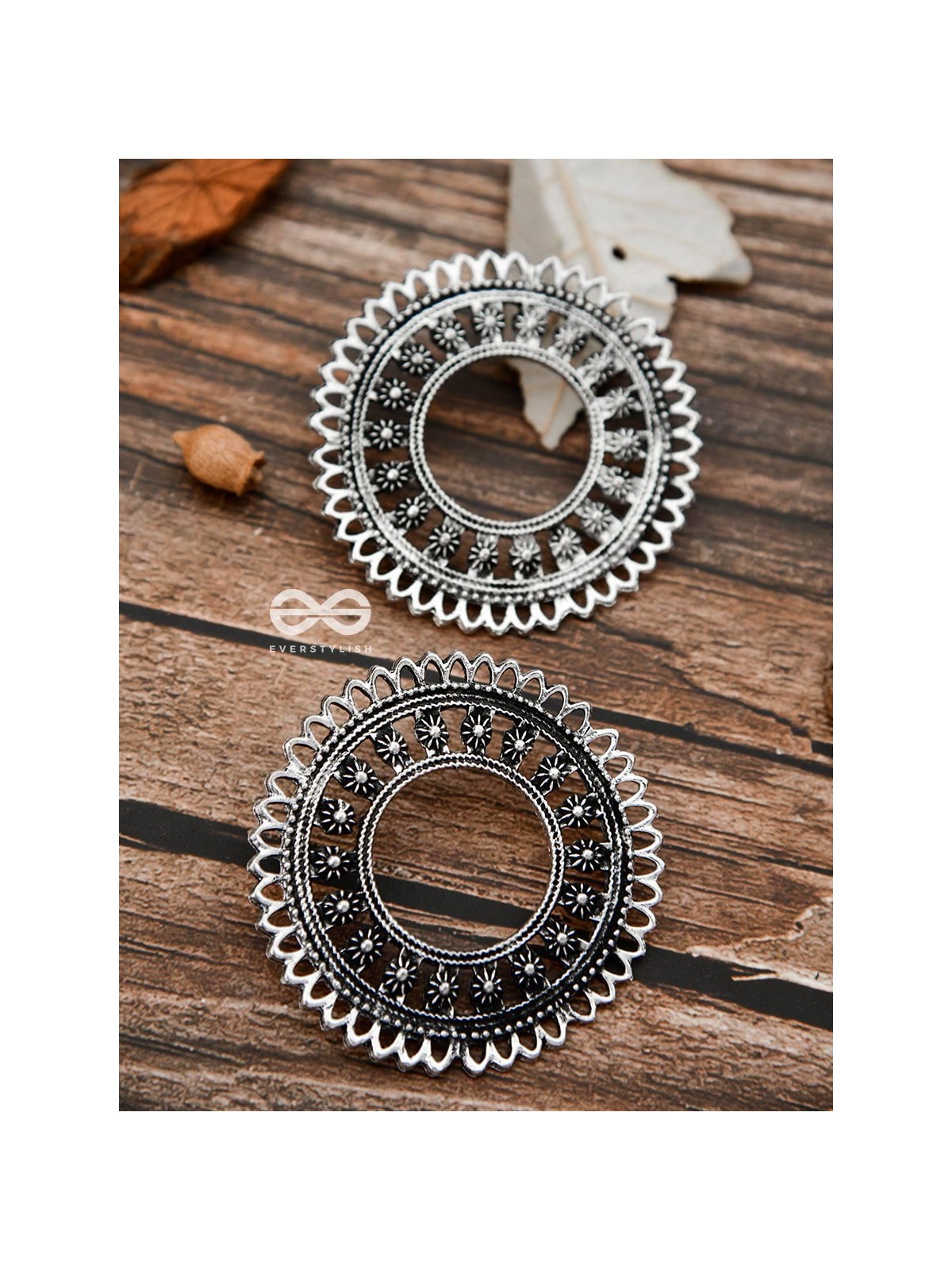 The Floral Sun - Oxidised Boho Earrings