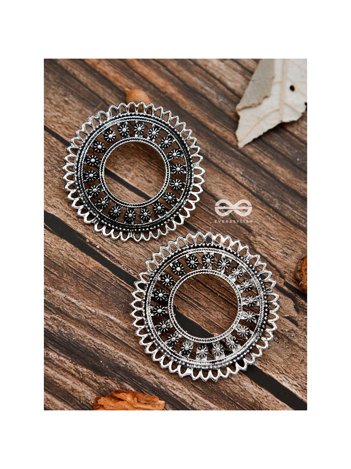 The Floral Sun - Oxidised Boho Earrings