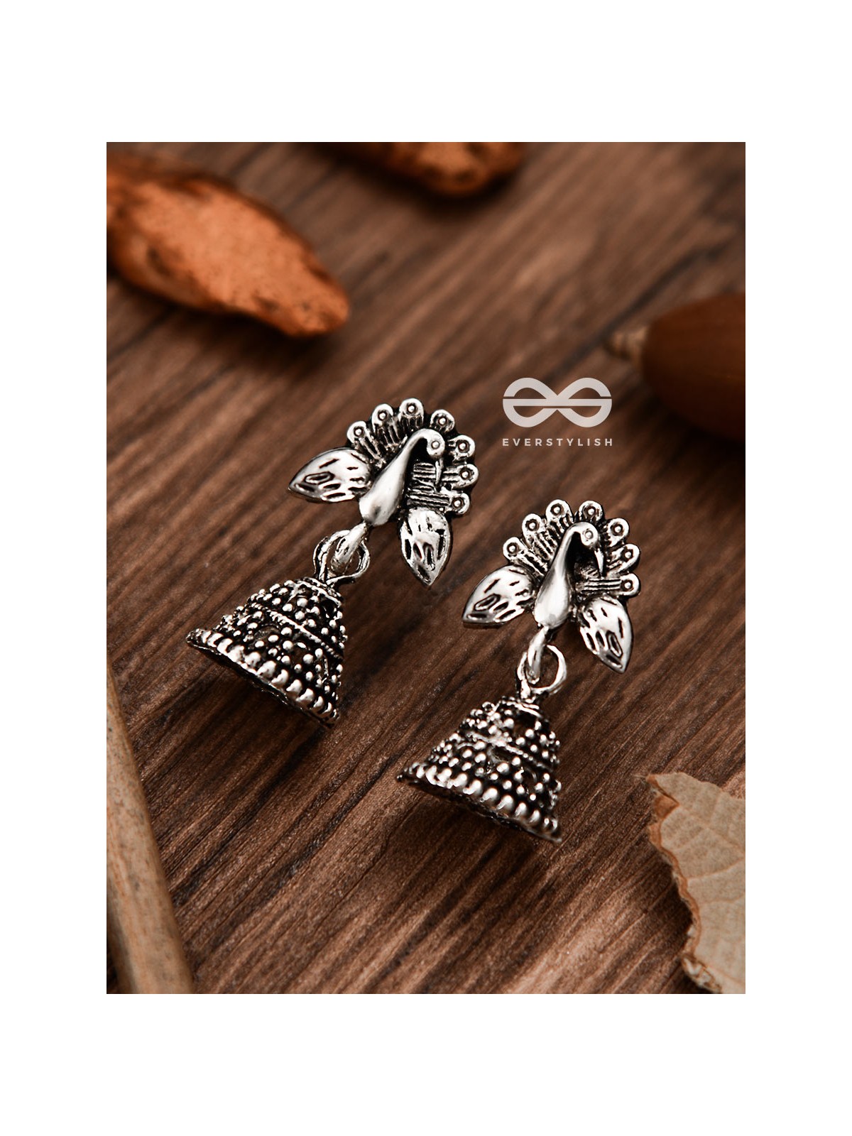 The Little Peacock Jhumki - Tiny Trinket Earrings