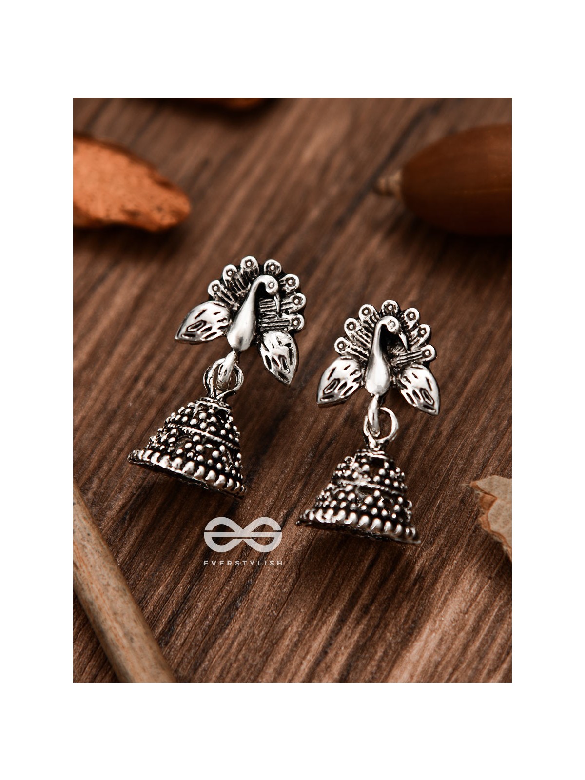 The Little Peacock Jhumki - Tiny Trinket Earrings