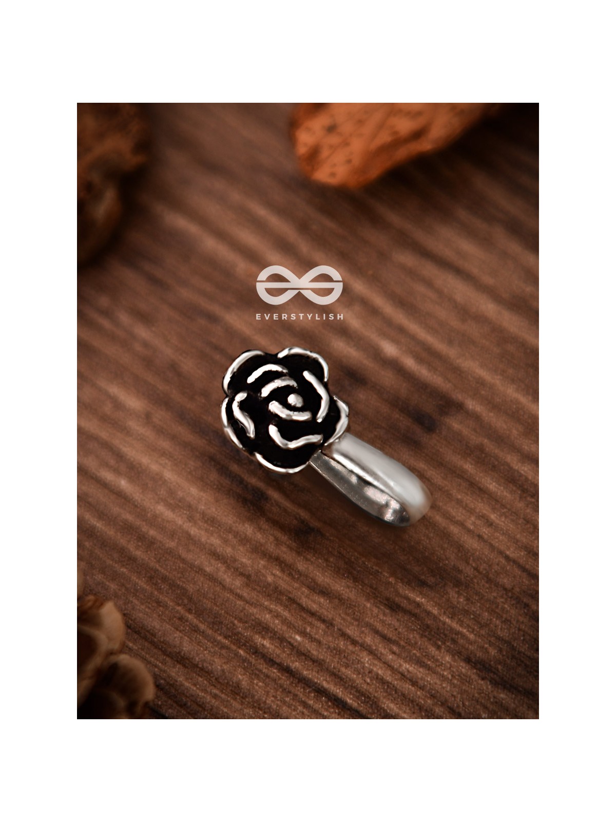 The Little Rose - Oxidised Boho Nosering (Non-piercing)