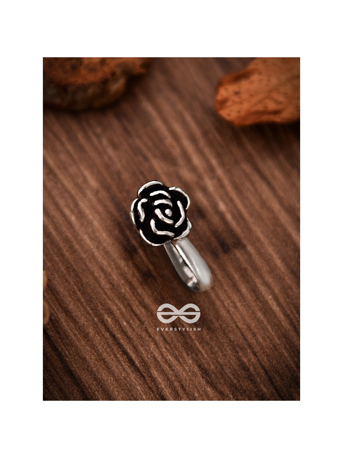 The Little Rose - Oxidised Boho Nosering (Non-piercing)