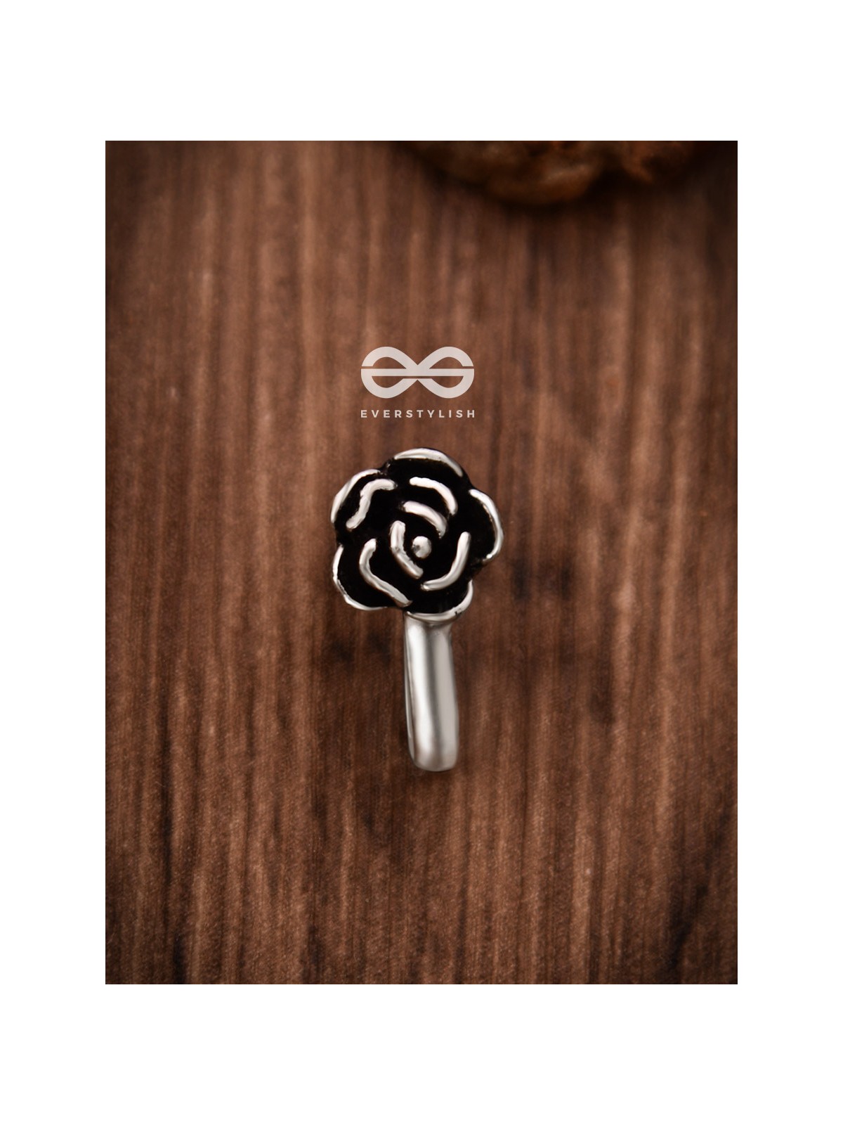 The Little Rose - Oxidised Boho Nosering (Non-piercing)