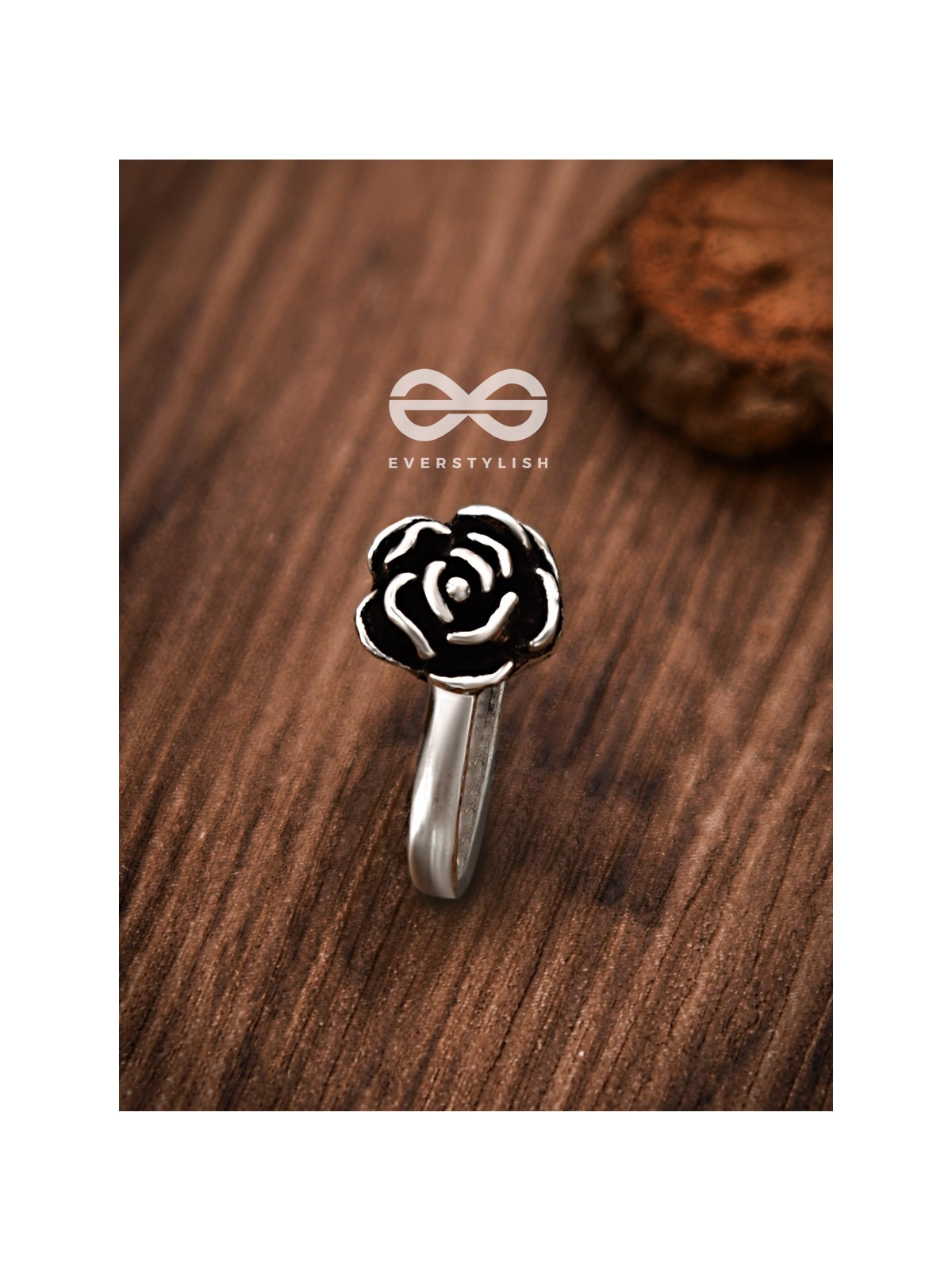 The Little Rose - Oxidised Boho Nosering (Non-piercing)