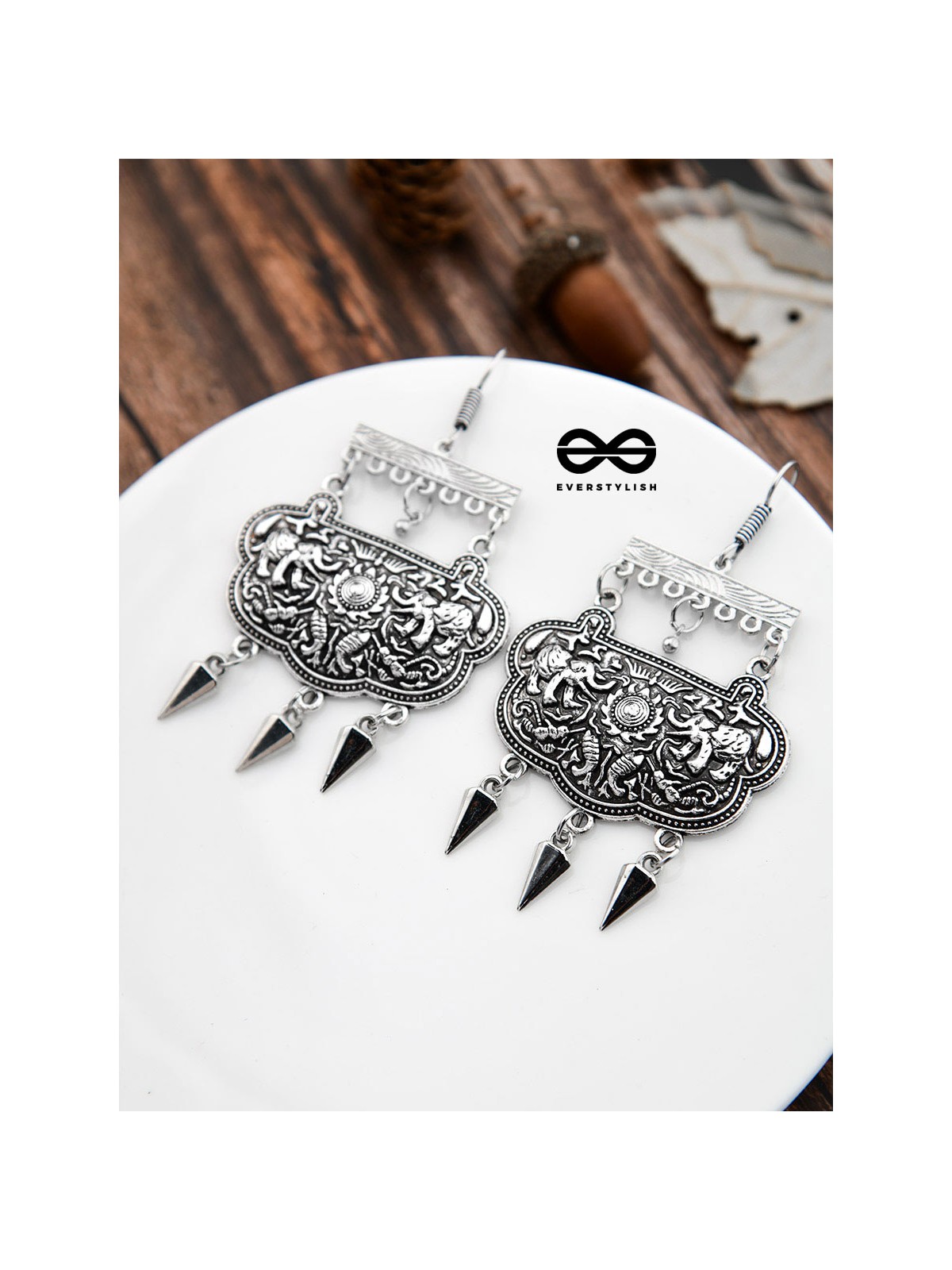 A History Inspired Artwork - Oxidised Boho Earrings