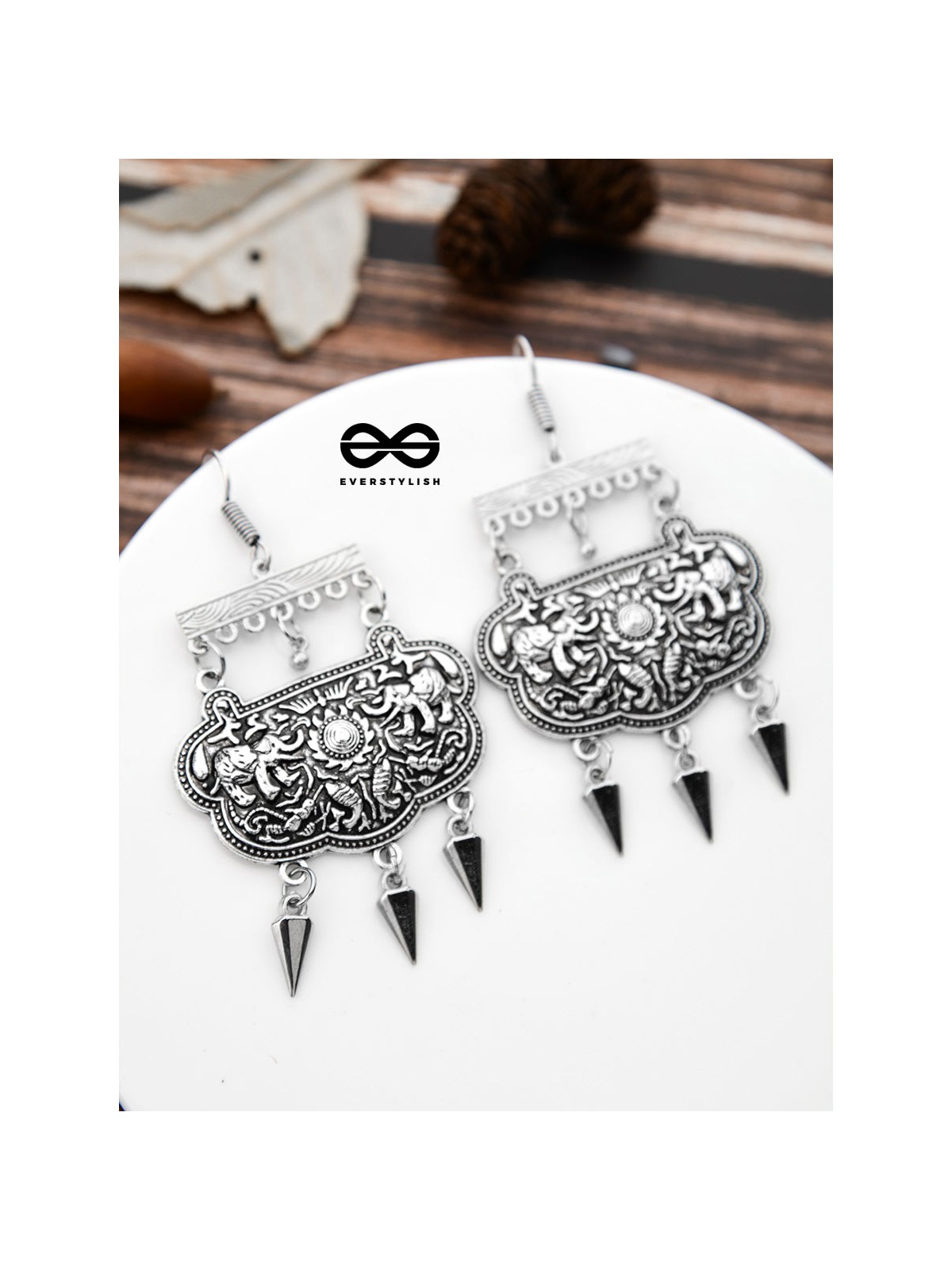 A History Inspired Artwork - Oxidised Boho Earrings