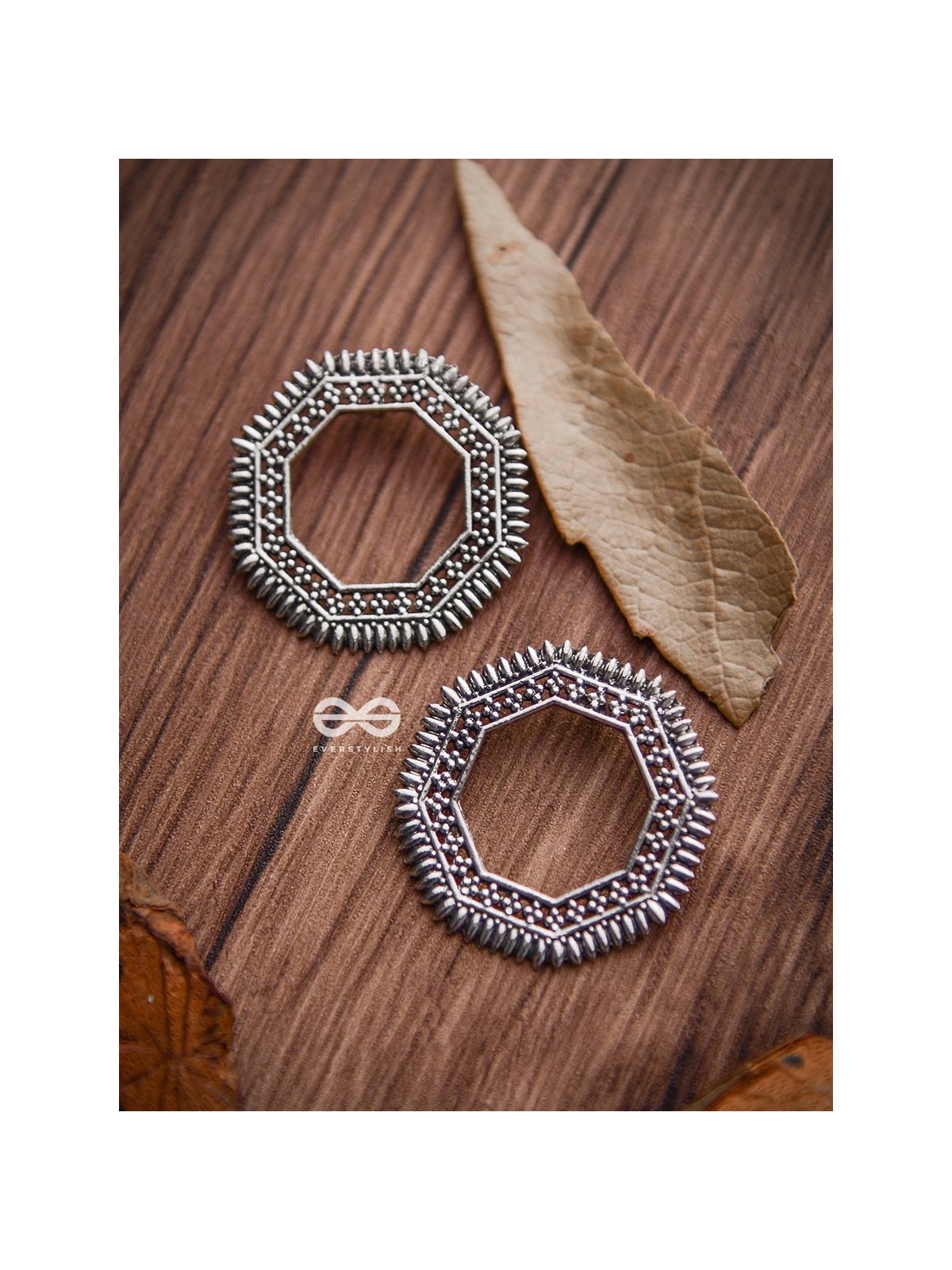 The Little Bohemian Hexagons - Oxidised Boho Earrings