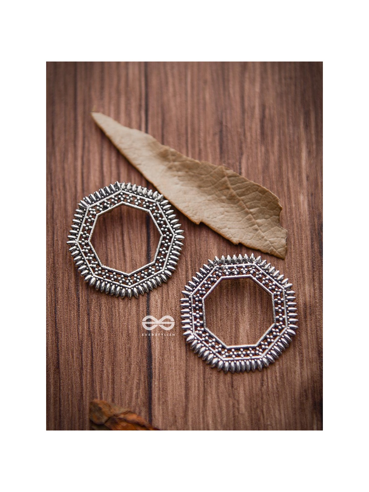 The Little Bohemian Hexagons - Oxidised Boho Earrings