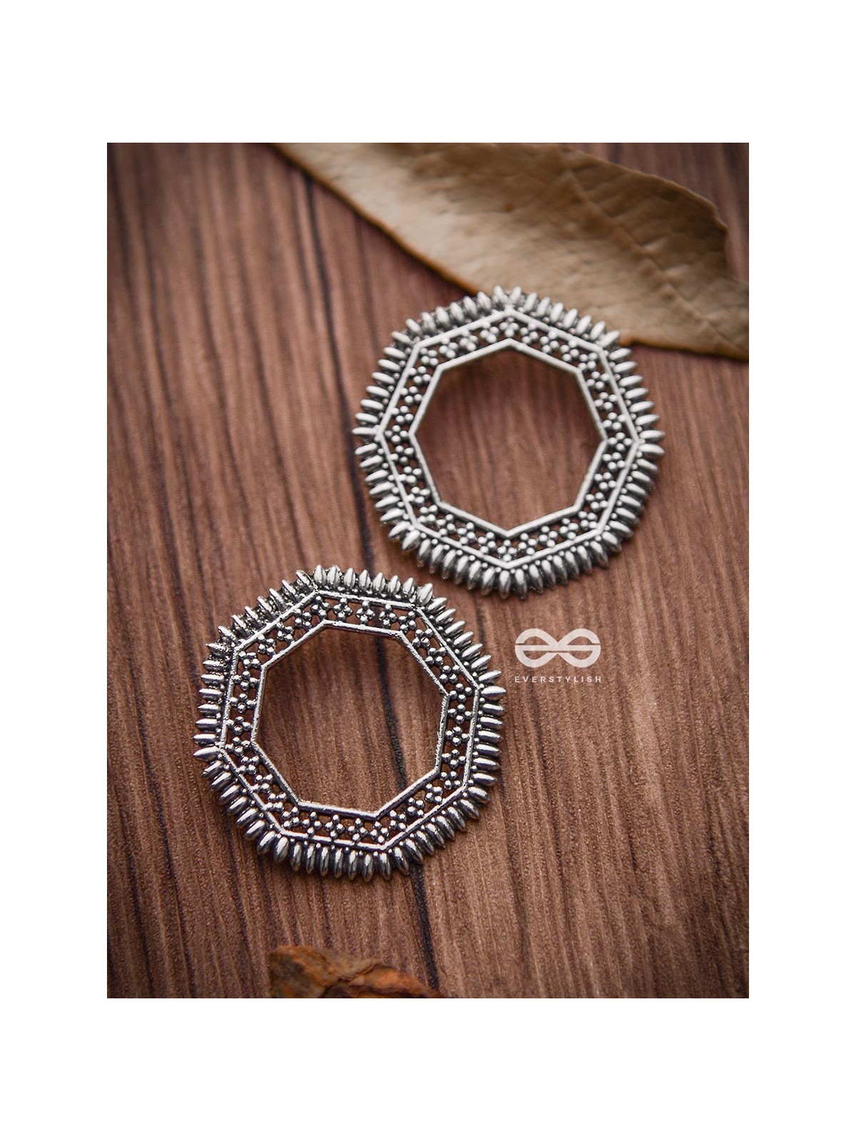 The Little Bohemian Hexagons - Oxidised Boho Earrings