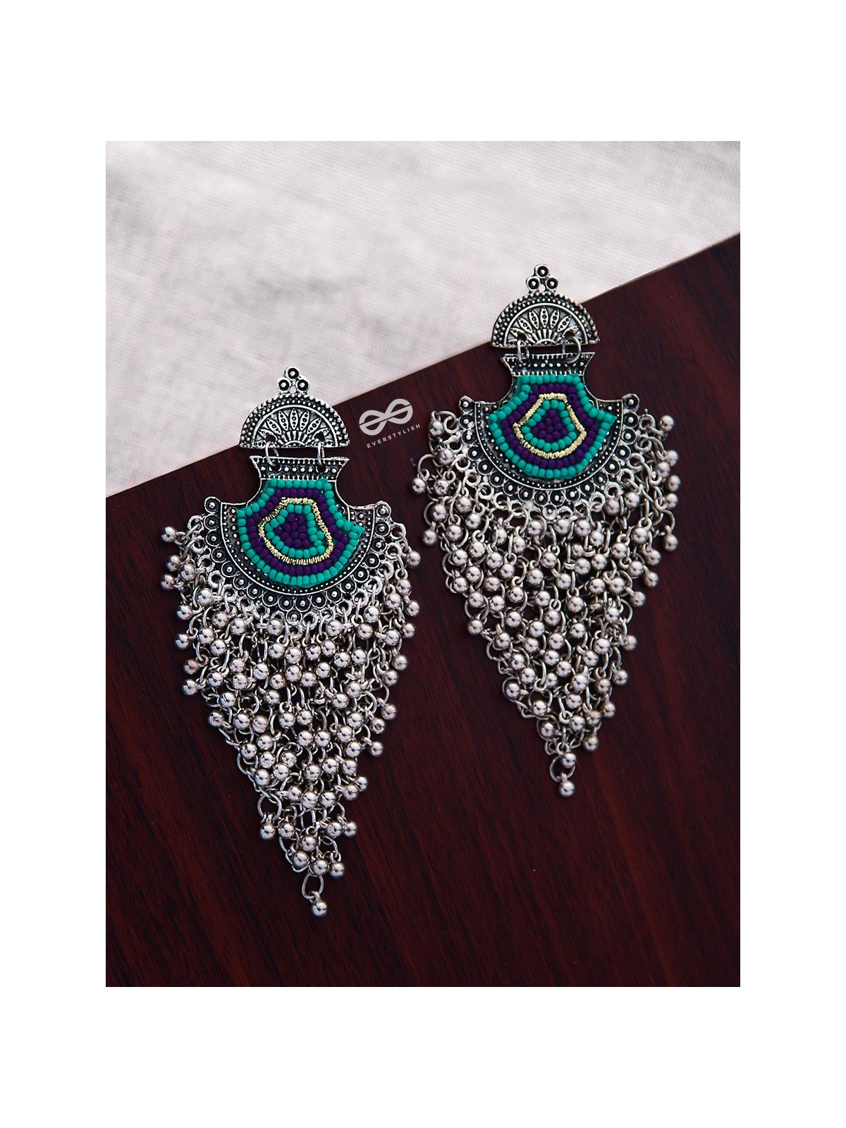 The Bohemian Jhaalar Statement Makers (Blue Hues) - The Embroidered Oxidised Collection