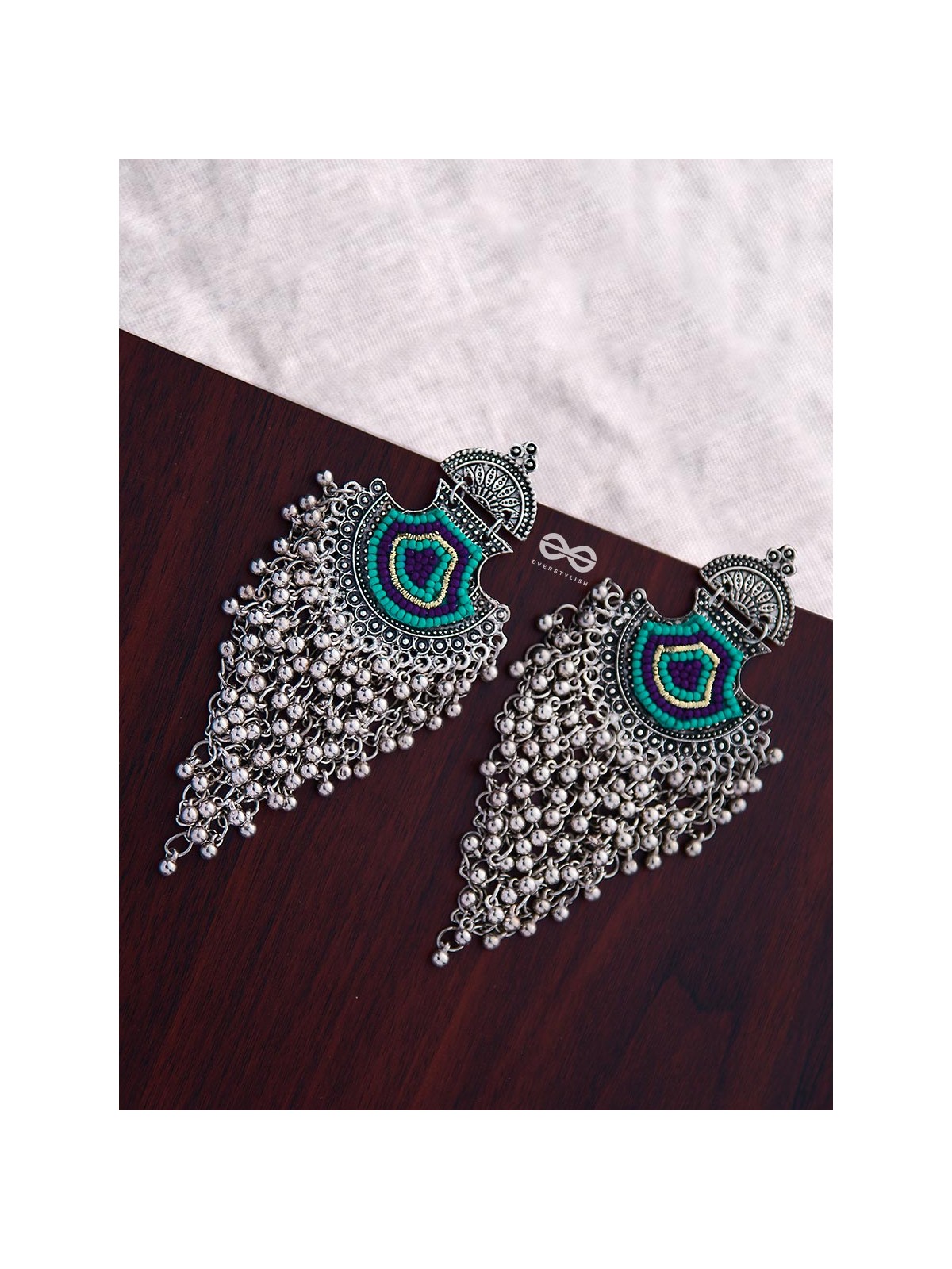 The Bohemian Jhaalar Statement Makers (Blue Hues) - The Embroidered Oxidised Collection