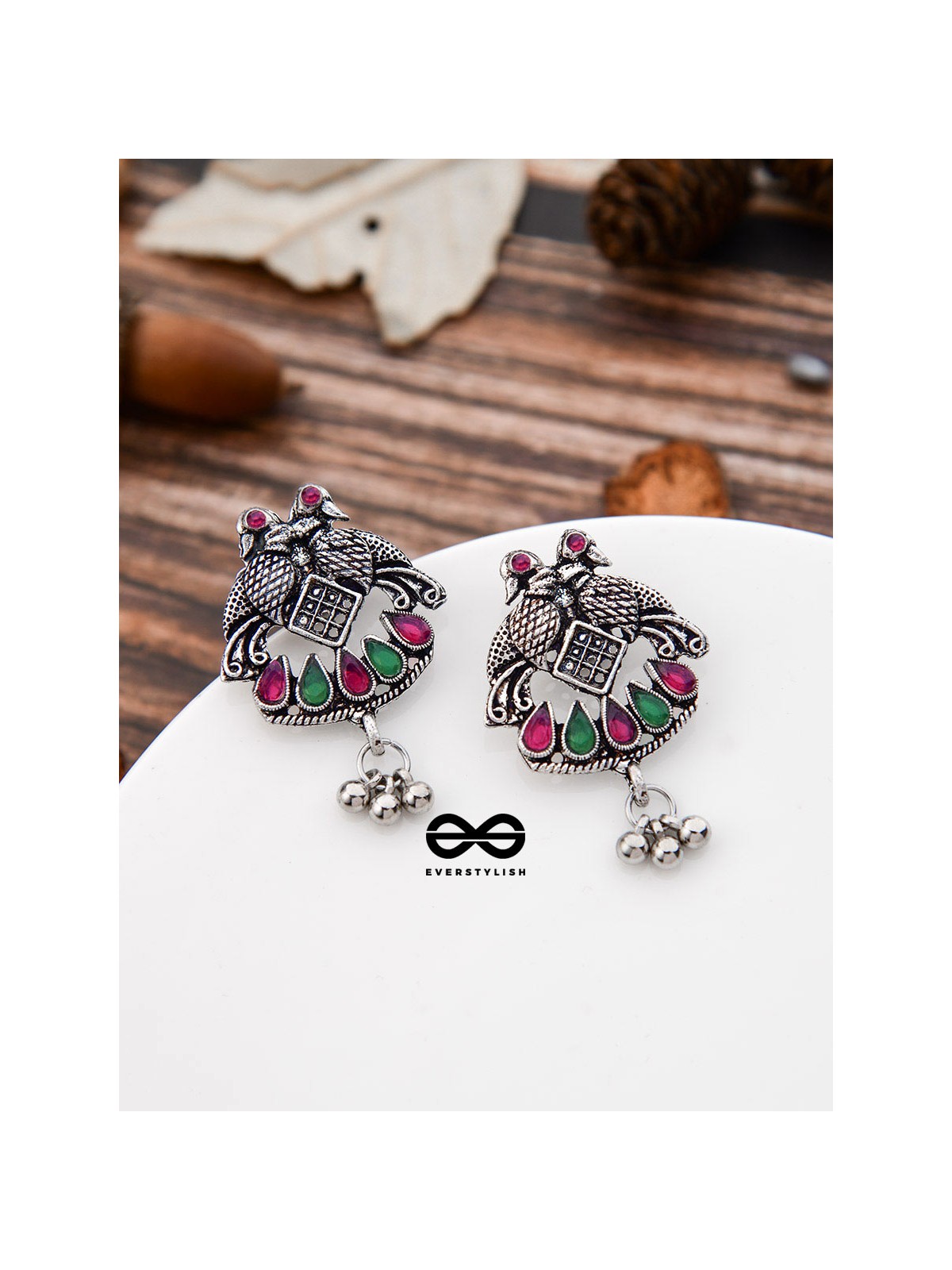 A Vintage Artwork - Ruby Emerald - The Embellished Oxidised Collection