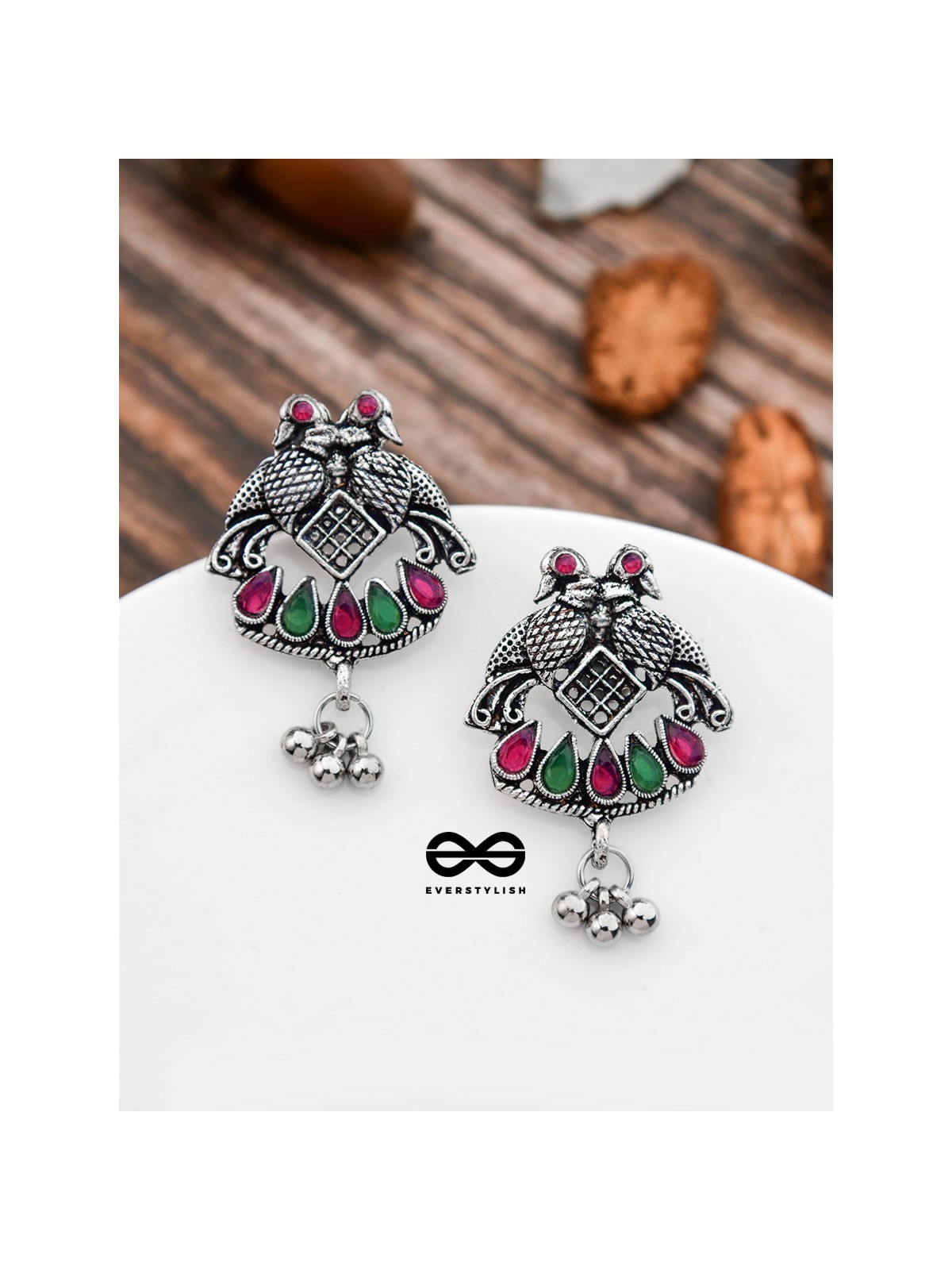 A Vintage Artwork - Ruby Emerald - The Embellished Oxidised Collection