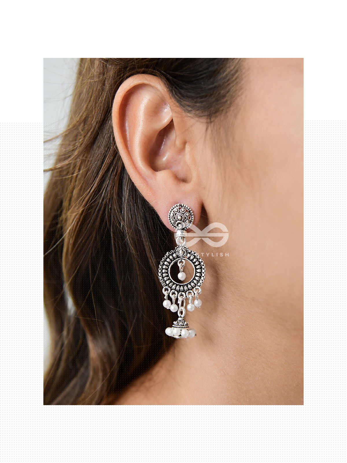 The Little Rounded Layered Jhumkis - Oxidised Boho Earrings