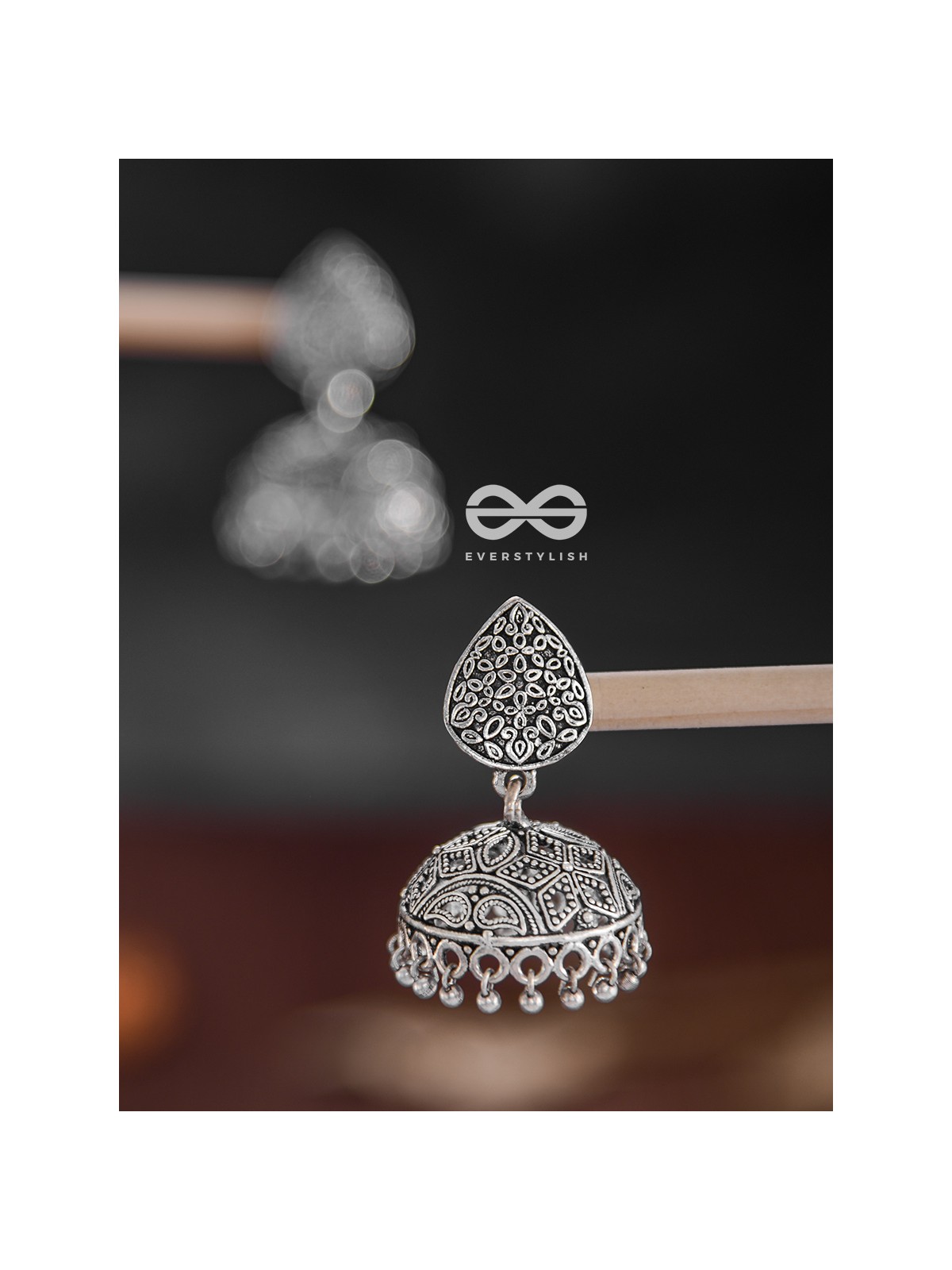 The Intricate Statement - Oxidised Boho Jhumkas