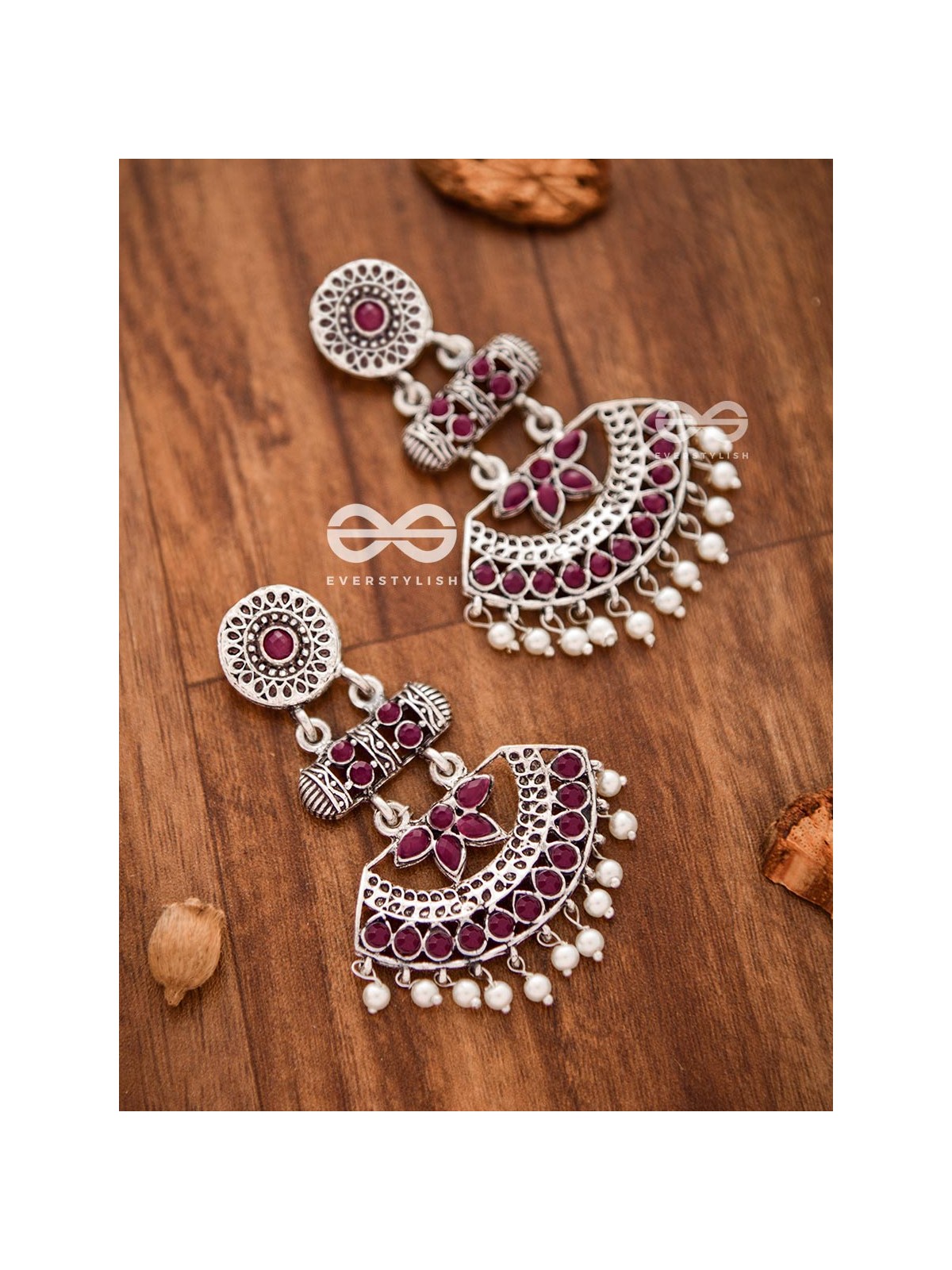 The Bohemian Elegance (Ruby Red) - Embellished Oxidised Collection