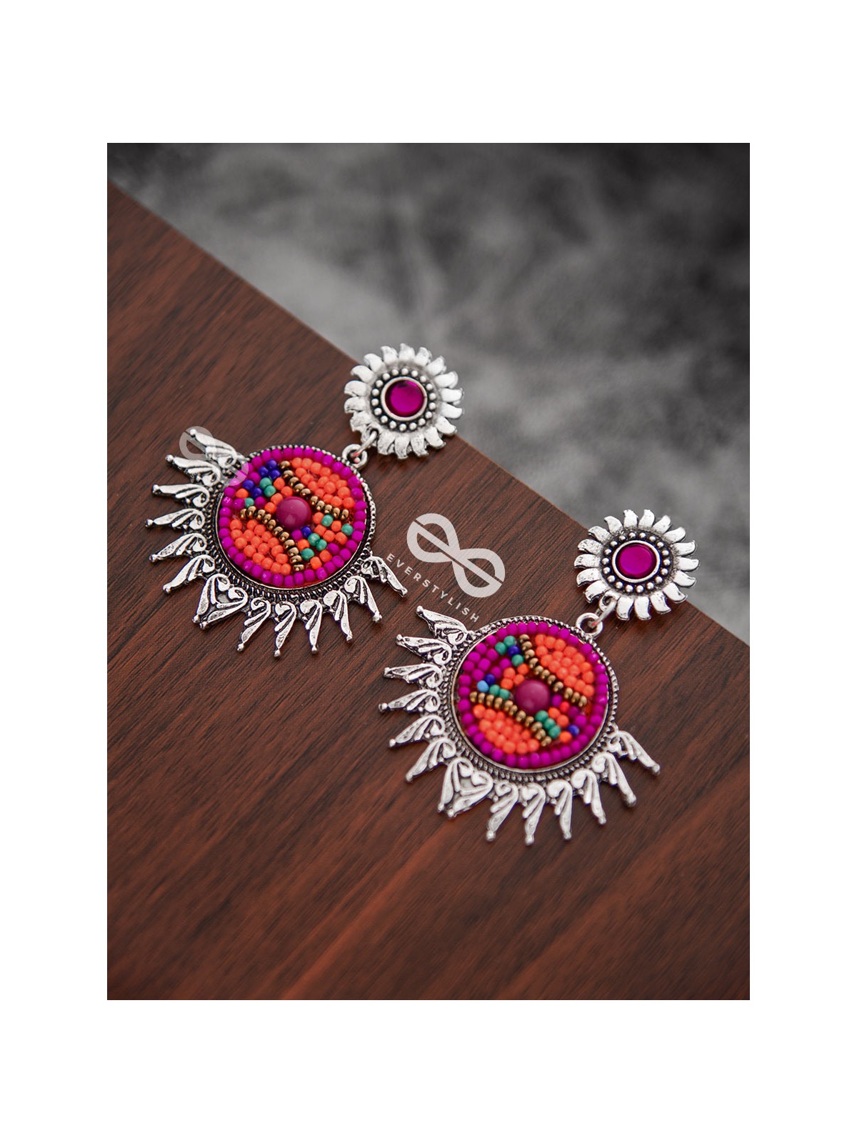 The Little Intricate Sun Drops (Pink) - Embroidered Oxidised Collection