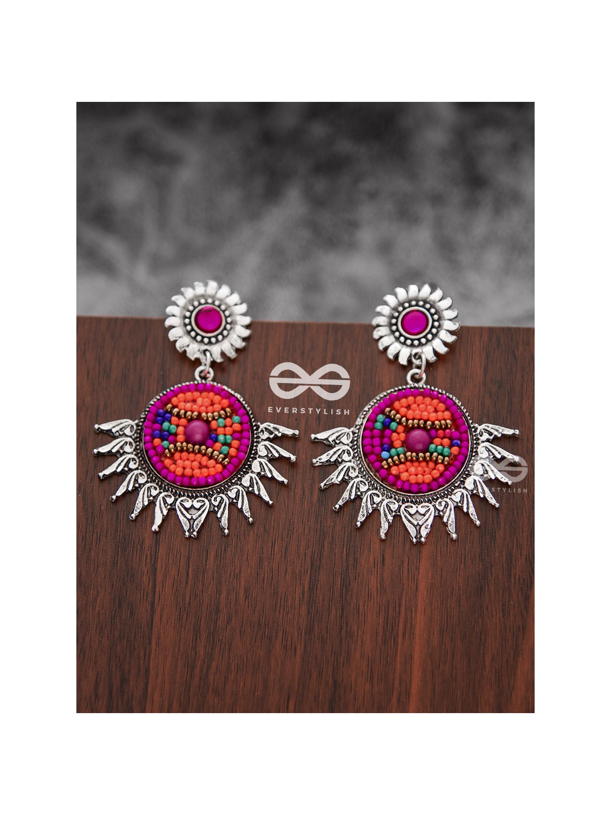 The Little Intricate Sun Drops (Pink) - Embroidered Oxidised Collection